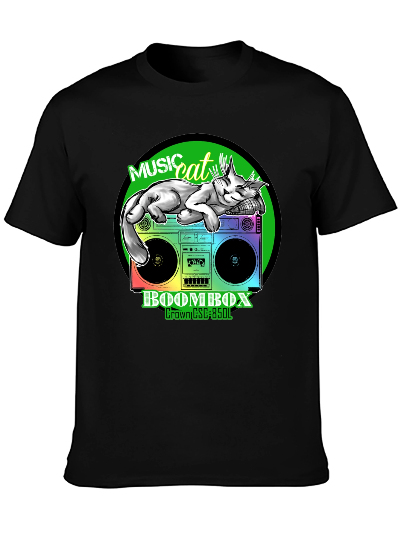 Music Cat Boombox Graphic Tee