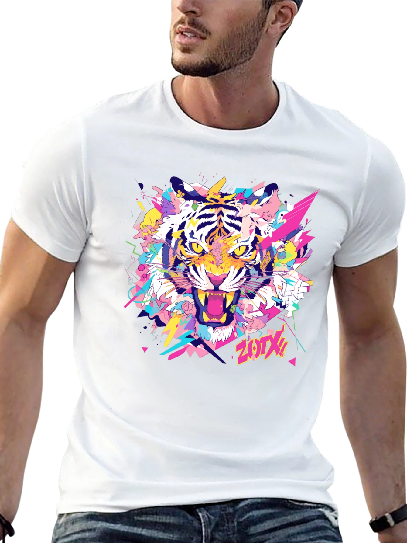 Bold Tiger Graphic Tee - Mens Black T-Shirt