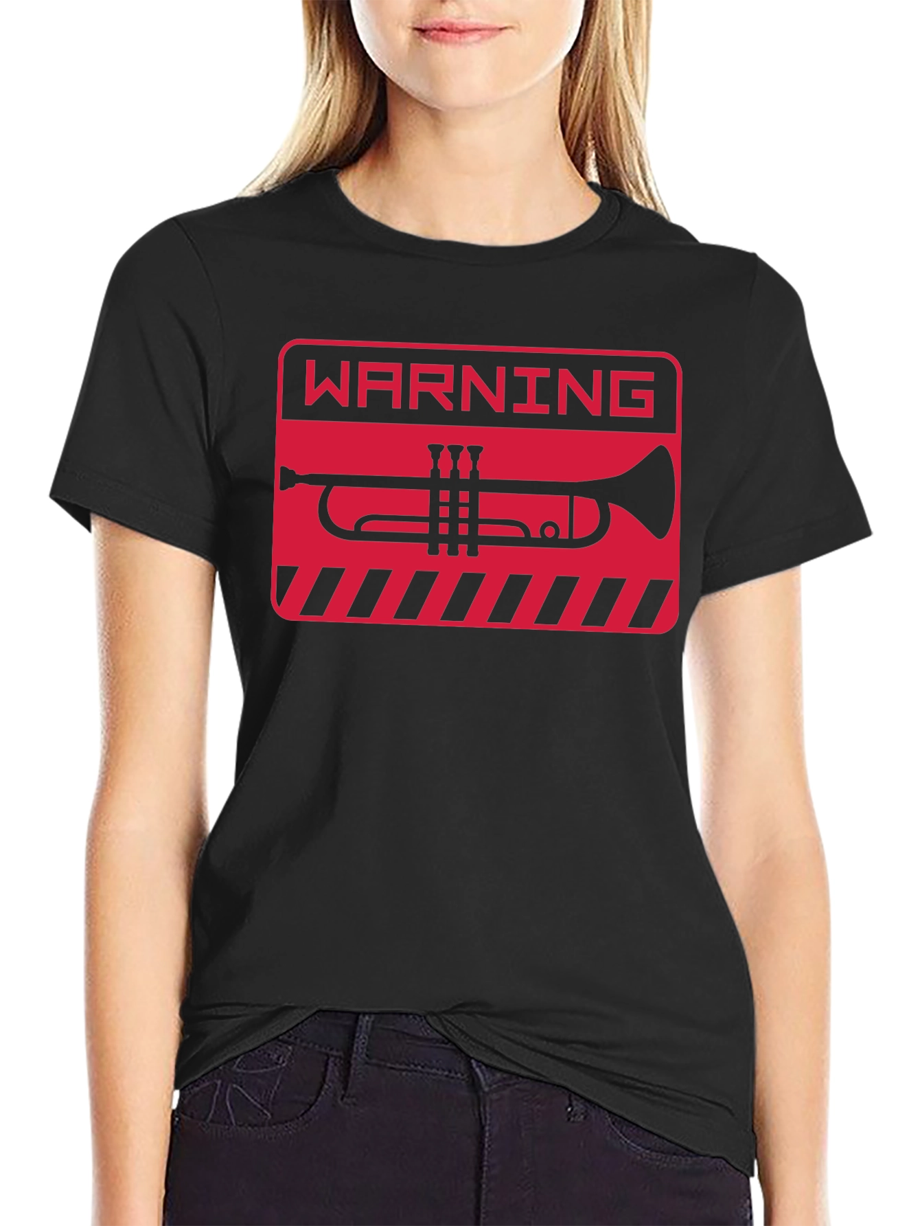 Warning Trumpet T-Shirt - Black Graphic Tee