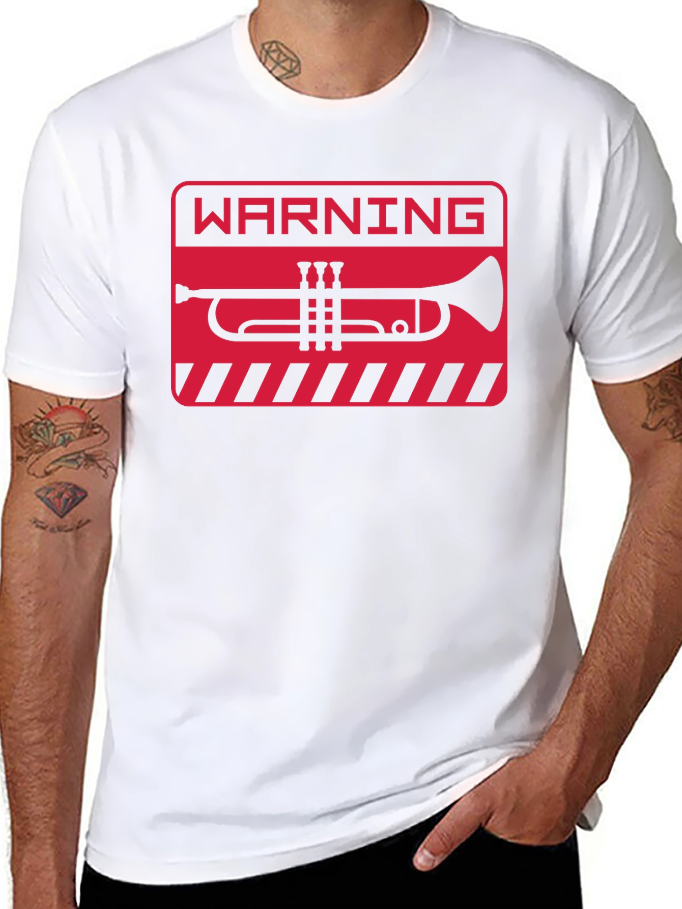 Warning Trumpet T-Shirt - Black Graphic Tee