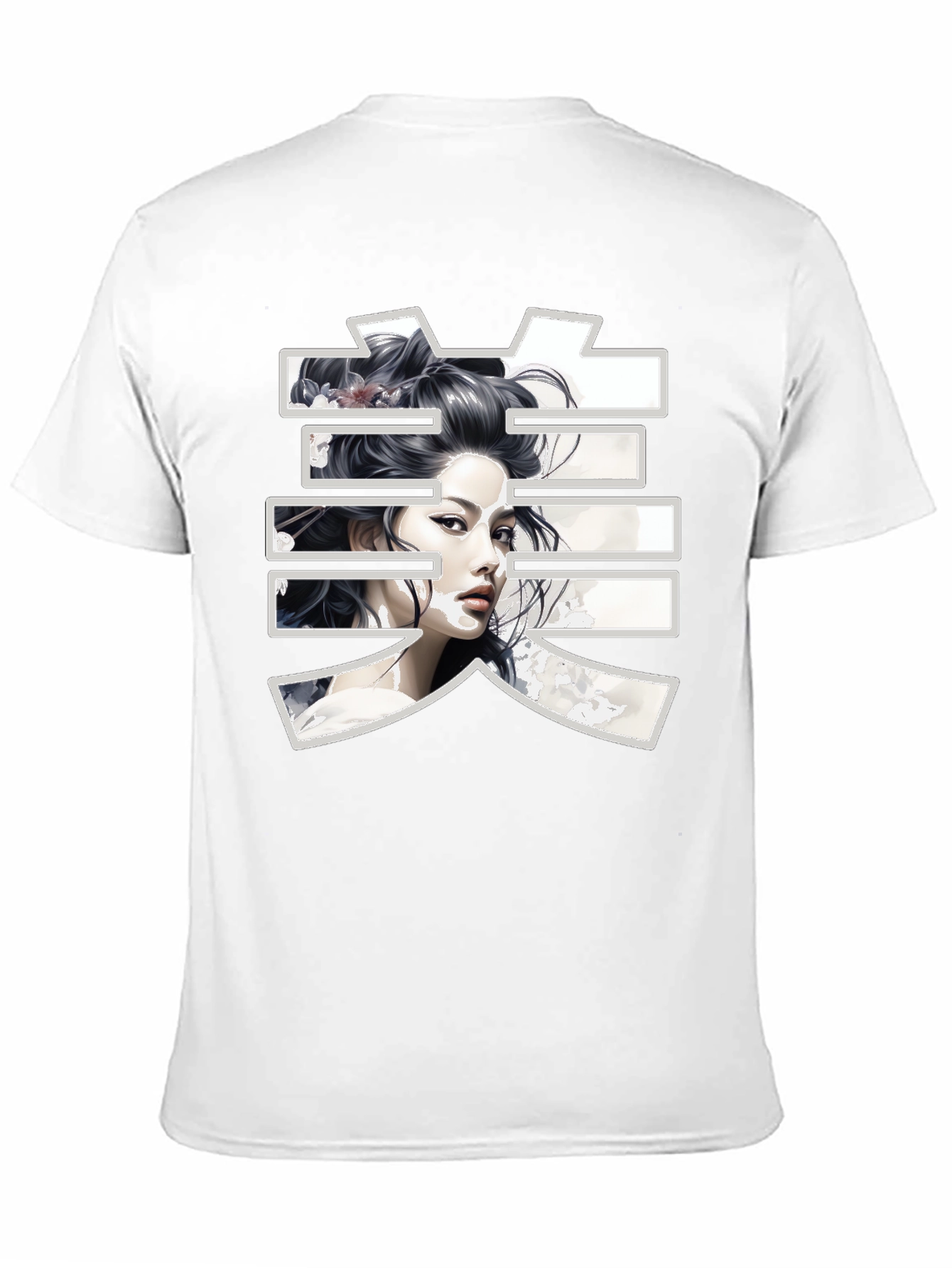 Japanese Beauty Art Black T-Shirt