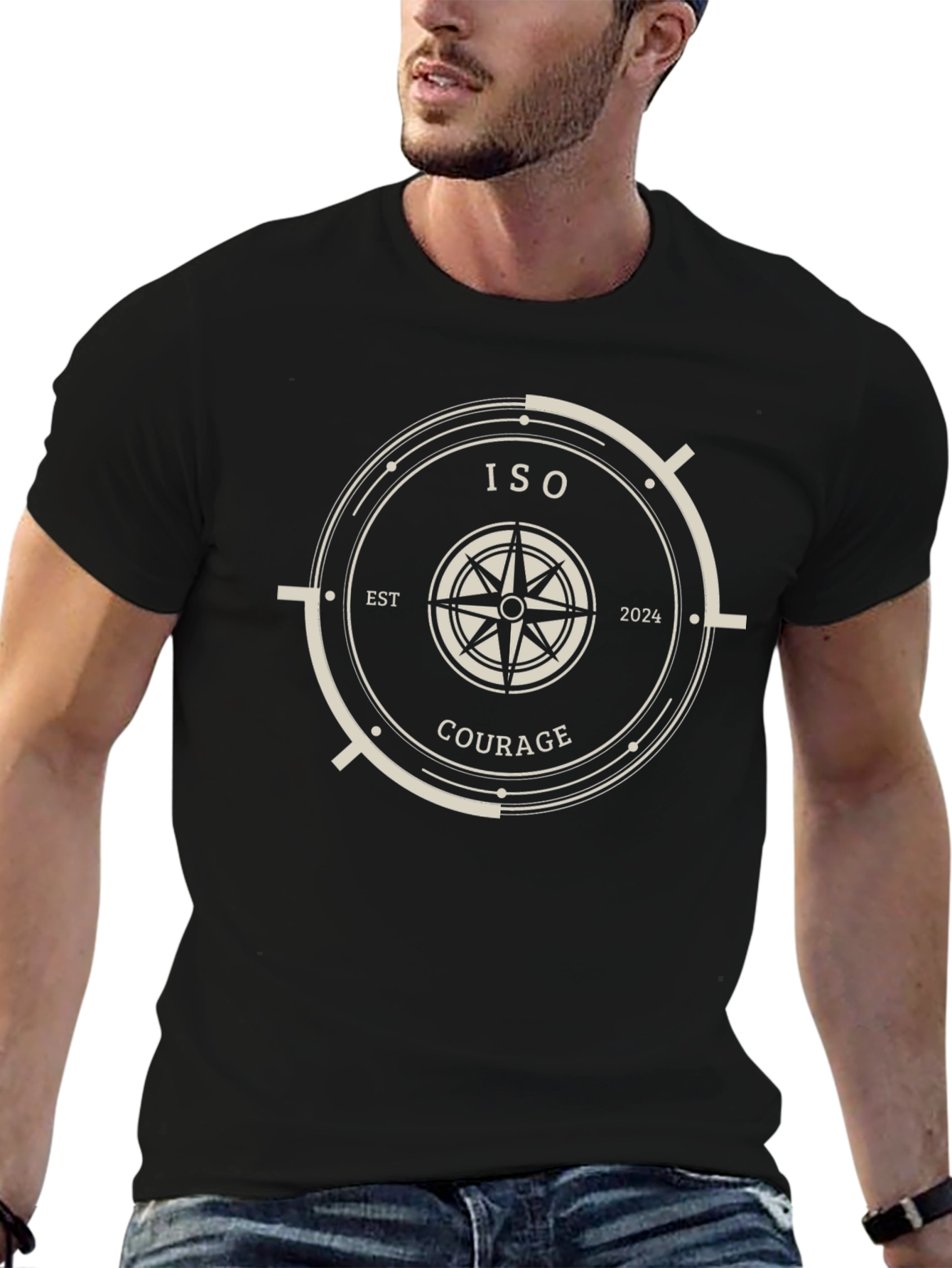 ISO Courage Compass Graphic Tee - Black