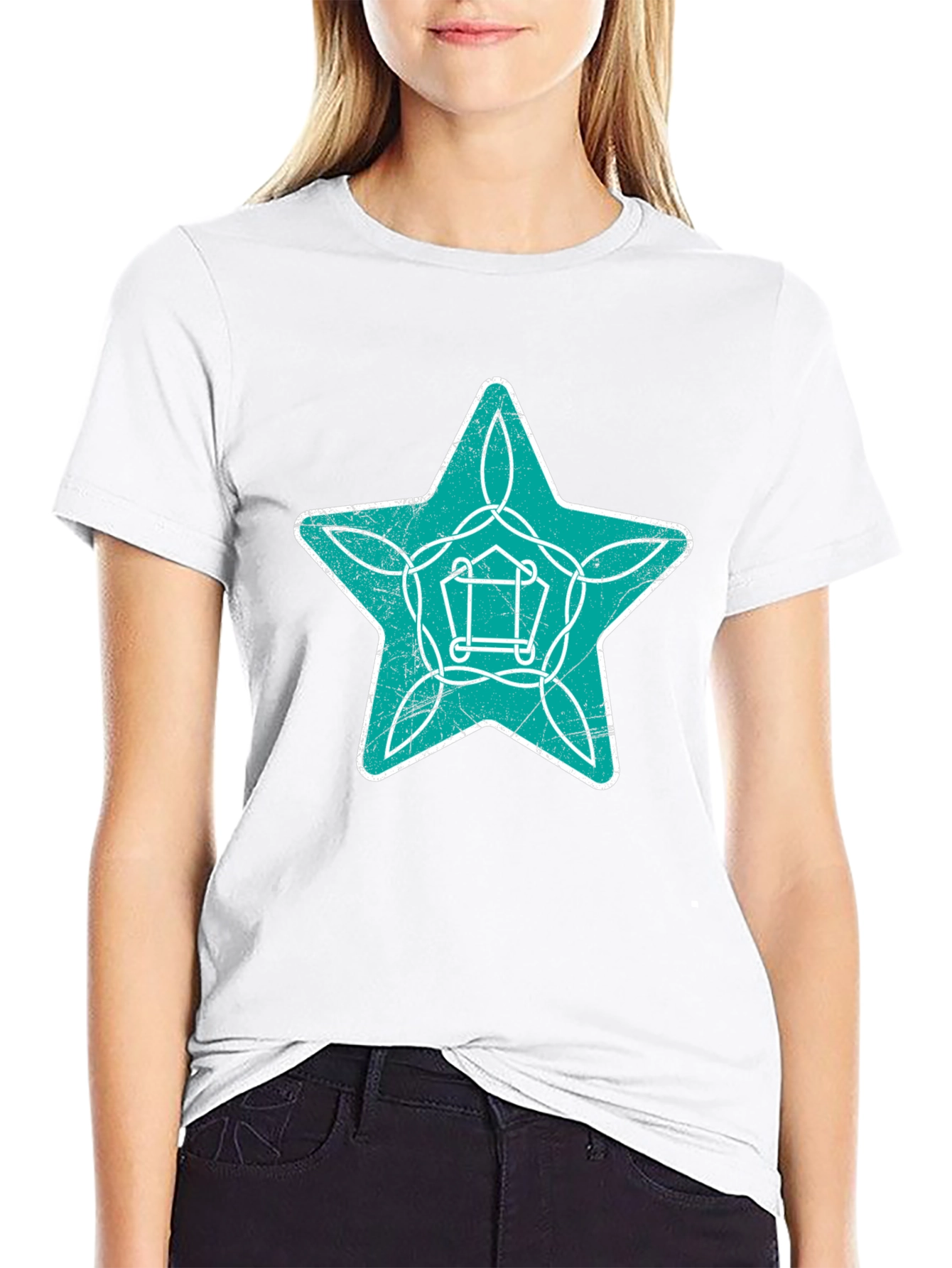 Star Graphic Print Mens Black T-Shirt