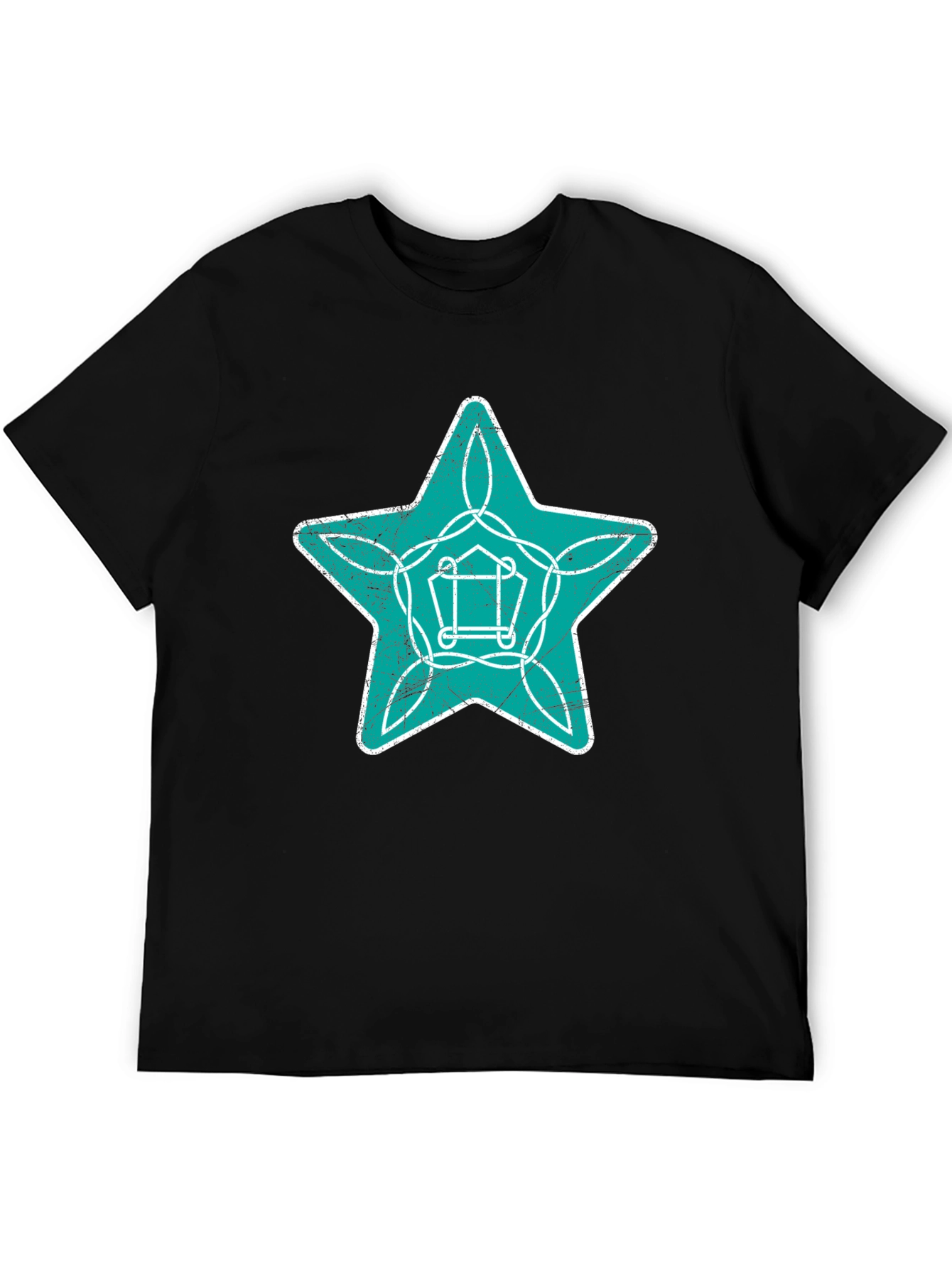 Star Graphic Print Mens Black T-Shirt