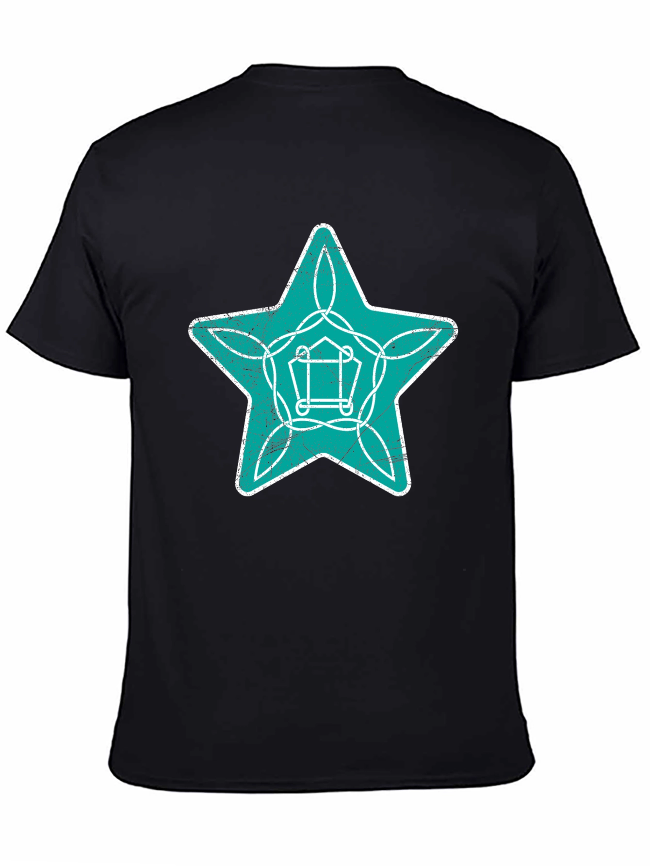 Star Graphic Print Mens Black T-Shirt