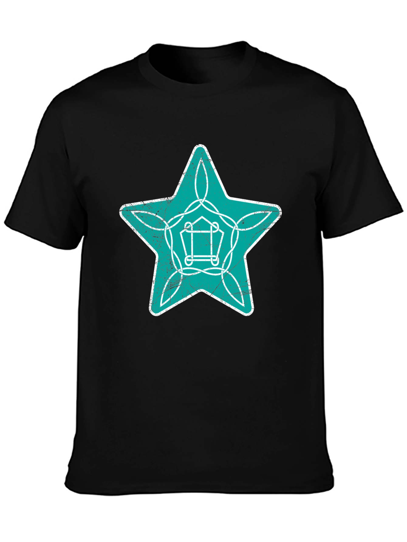 Star Graphic Print Mens Black T-Shirt