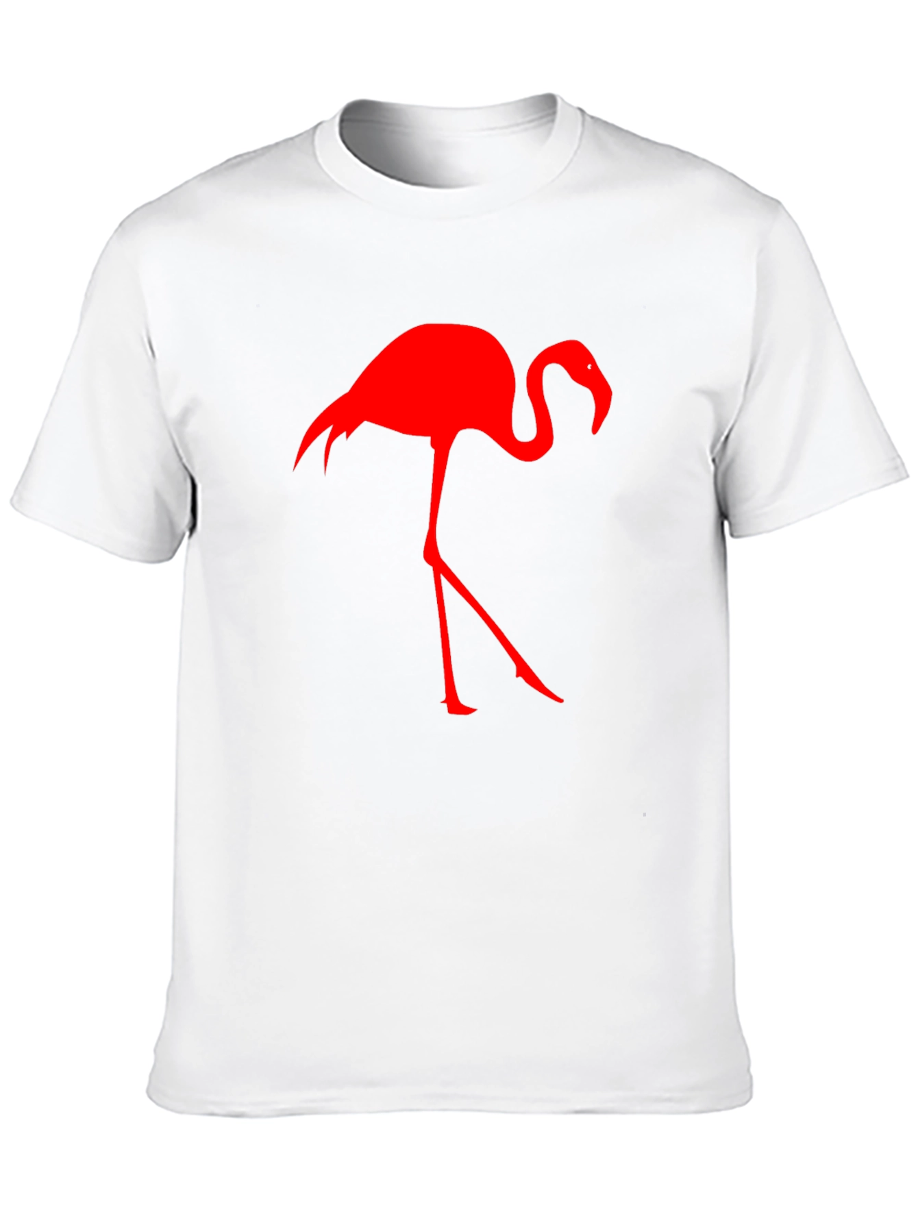 Red Flamingo Graphic Tee - Black Cotton Blend Shirt