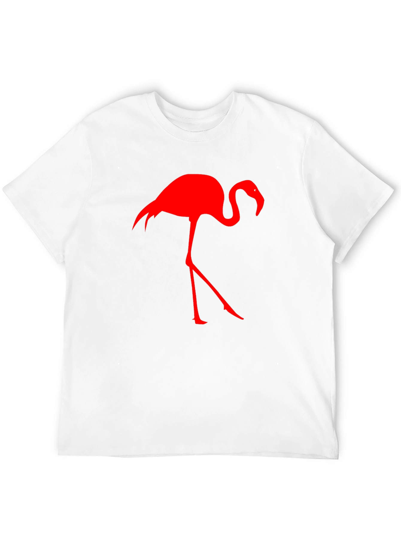 Red Flamingo Graphic Tee - Black Cotton Blend Shirt