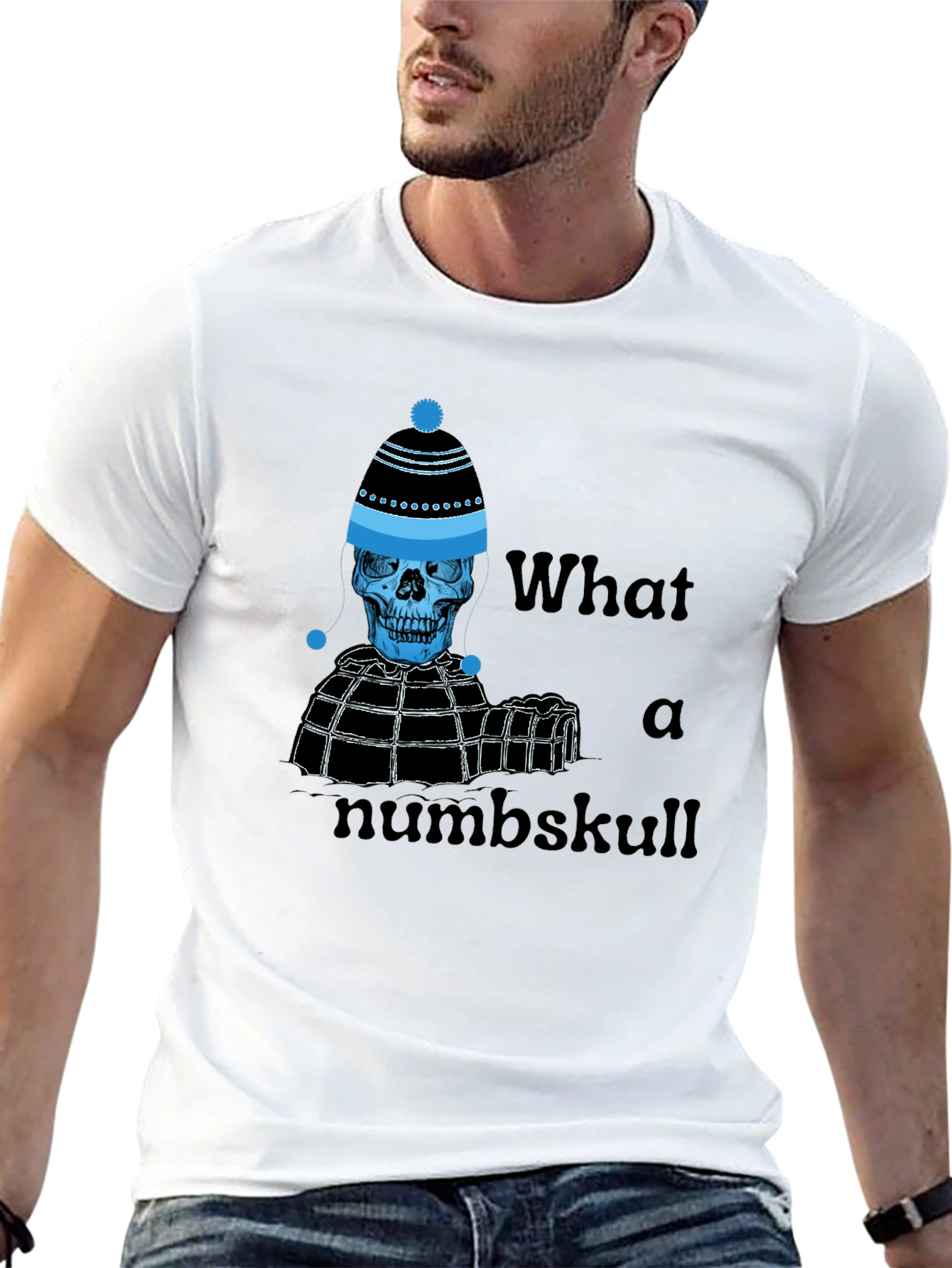 Numb Skull T-Shirt - Funny Winter Skeleton Tee
