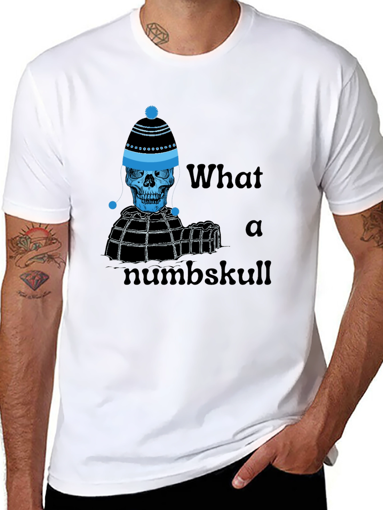 Numb Skull T-Shirt - Funny Winter Skeleton Tee