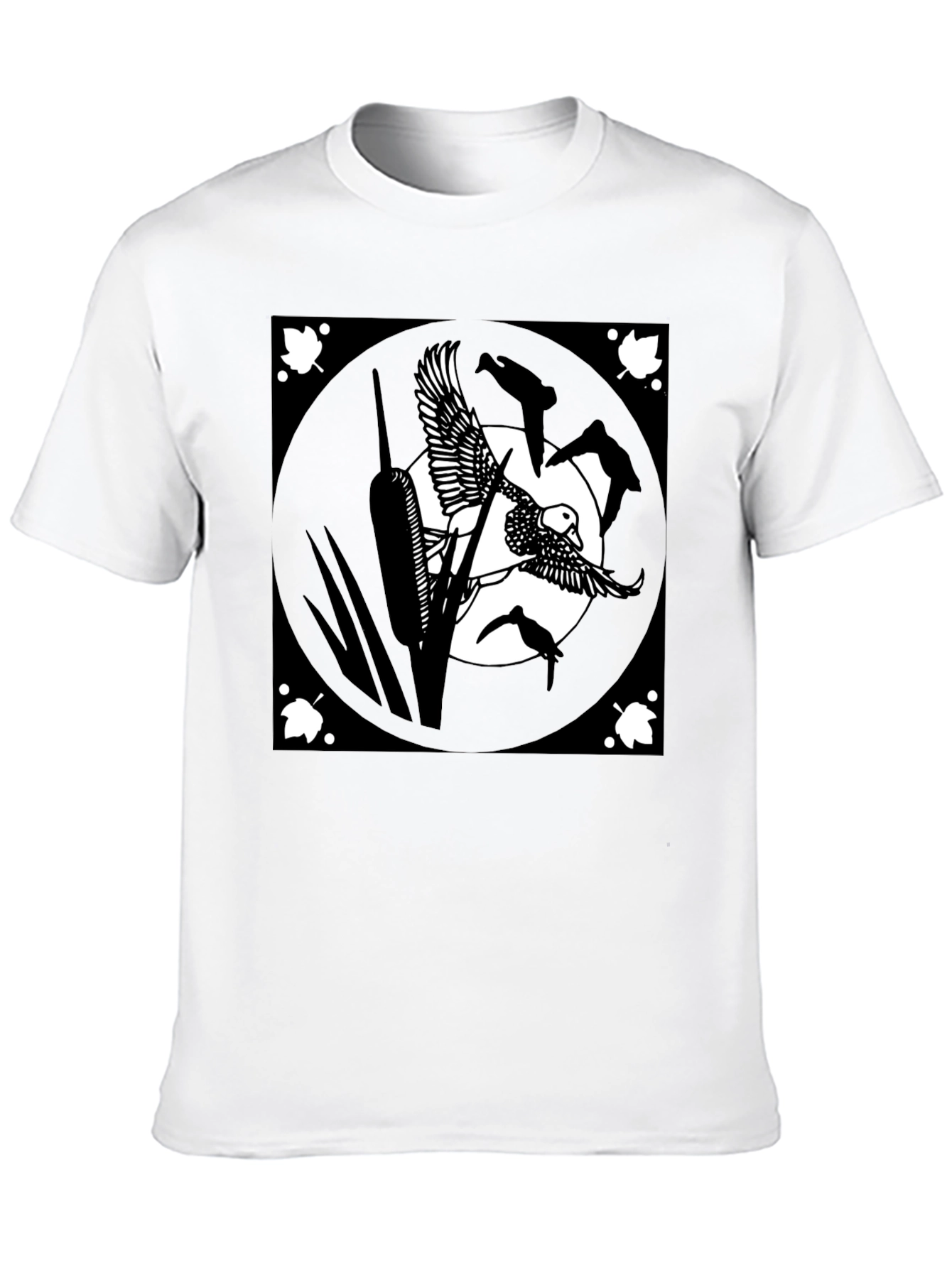 Black T-Shirt with Duck Art Design