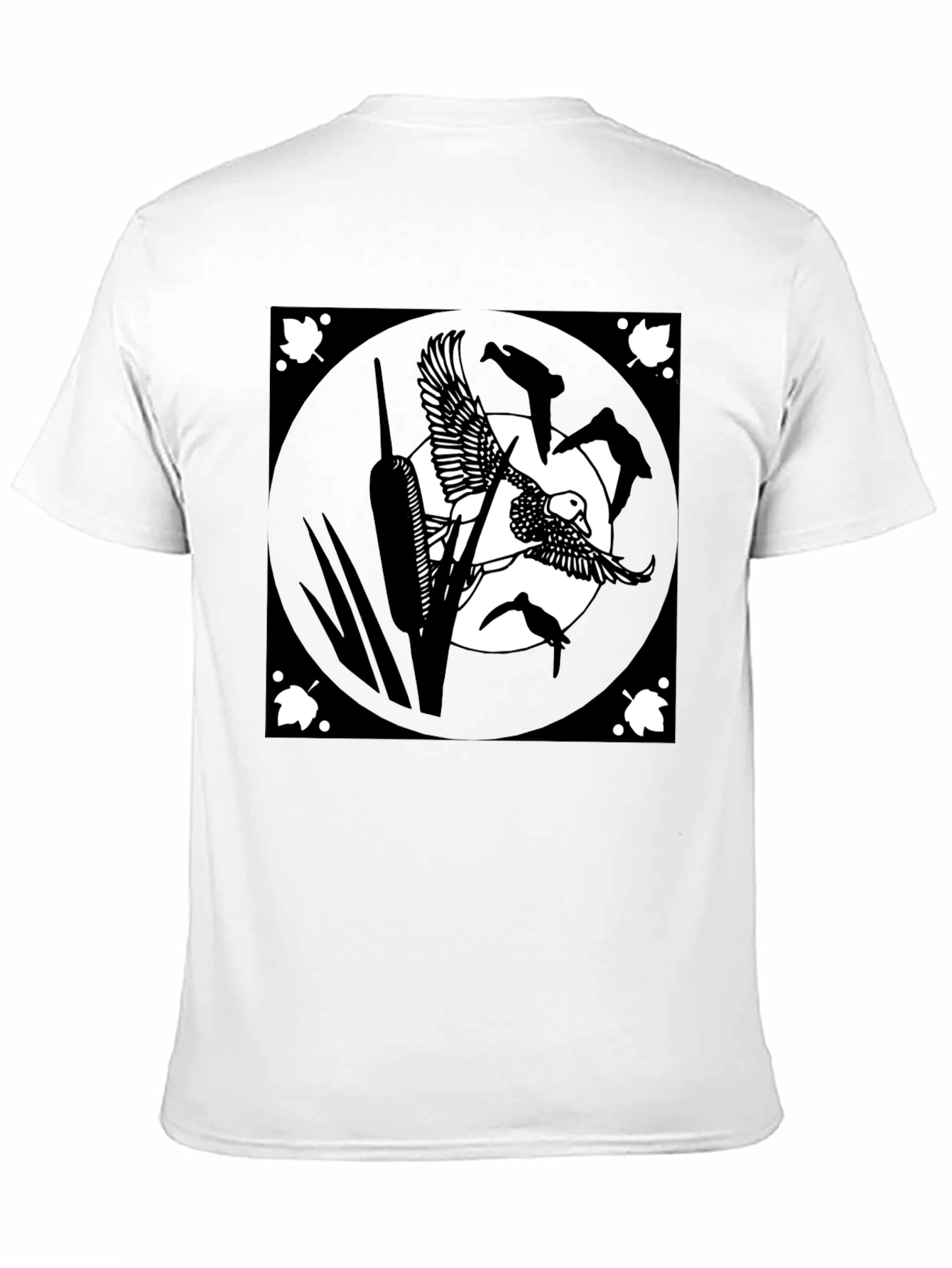 Black T-Shirt with Duck Art Design