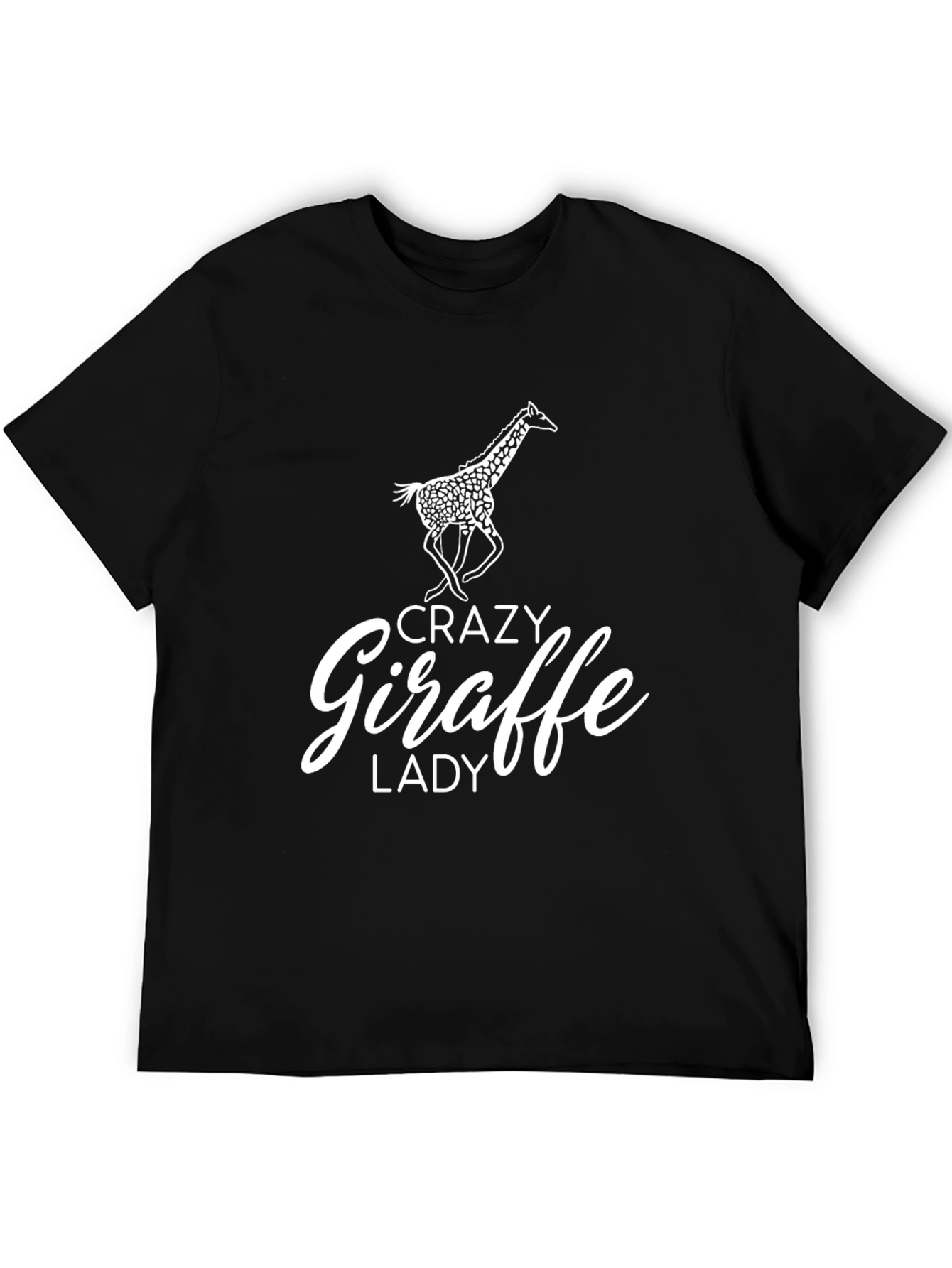 Crazy Giraffe Lady Black T-Shirt