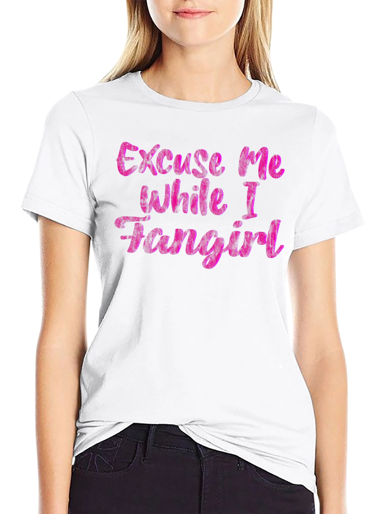 Excuse Me While I Fangirl Black T-Shirt