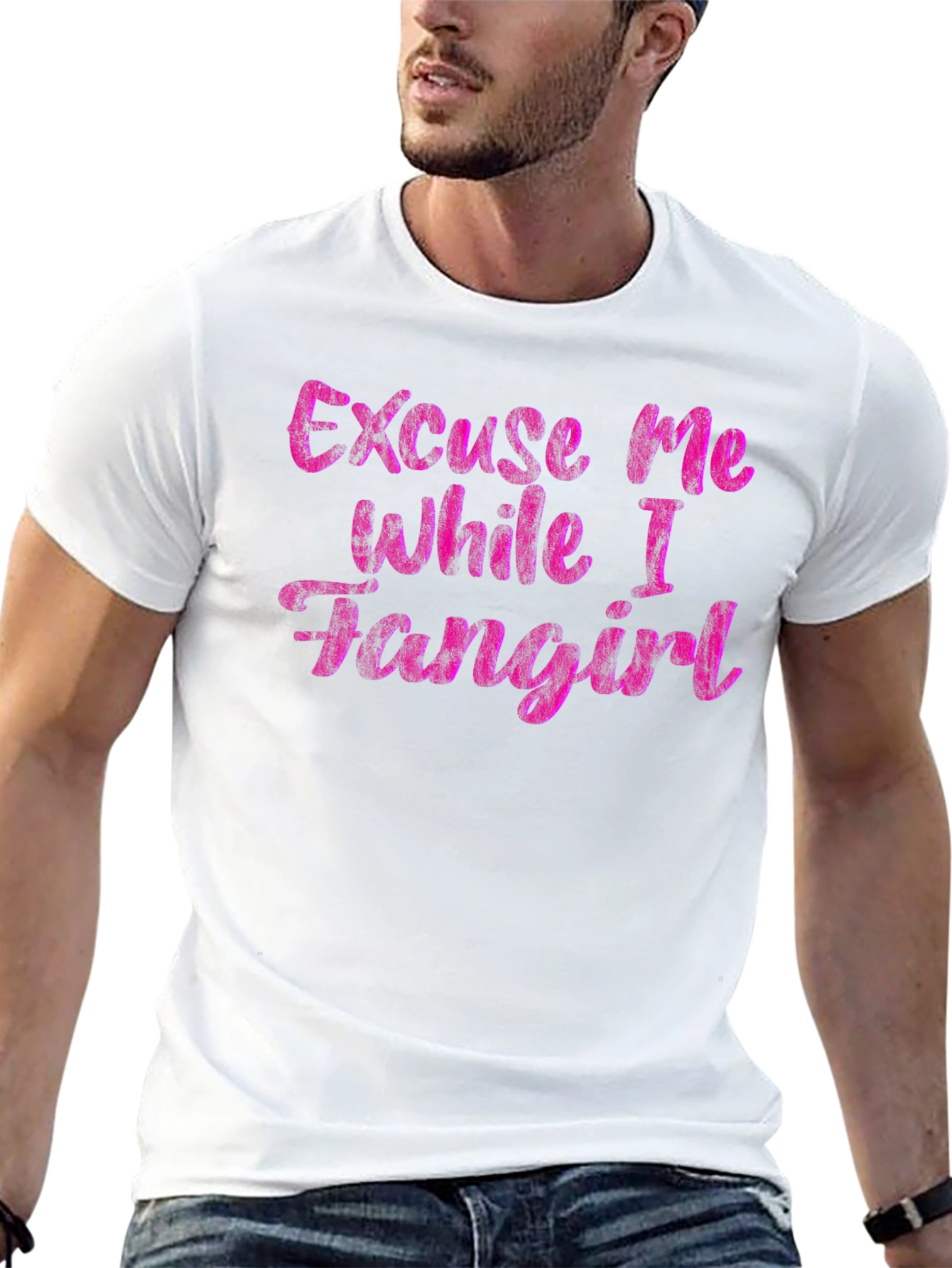 Excuse Me While I Fangirl Black T-Shirt