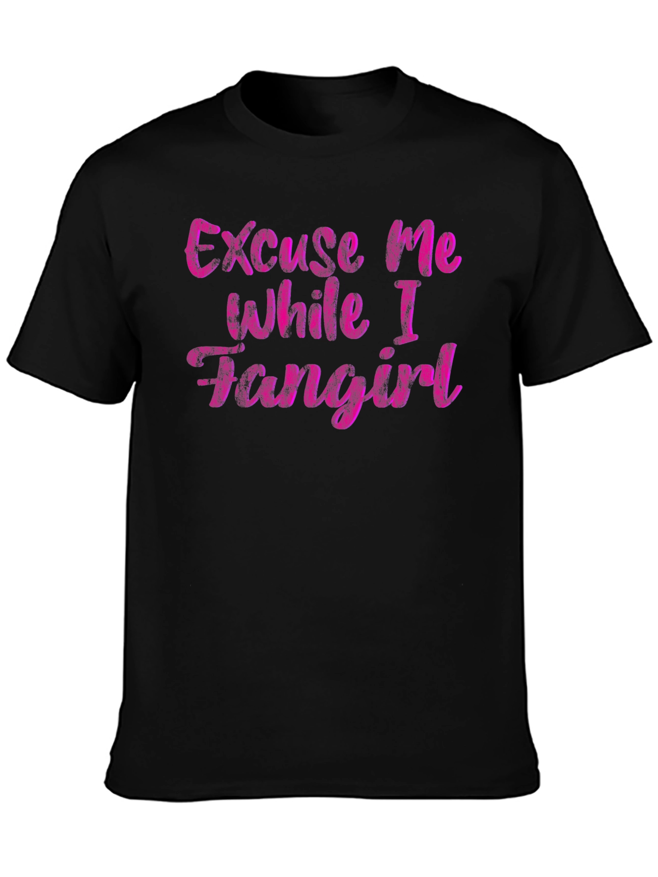 Excuse Me While I Fangirl Black T-Shirt