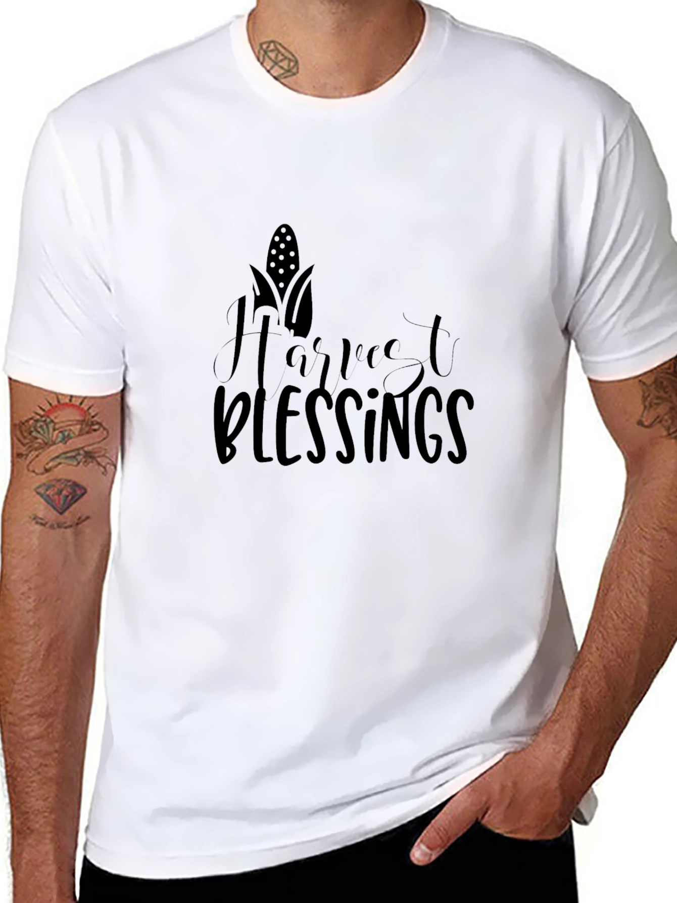 Harvest Blessings Graphic Tee - Black