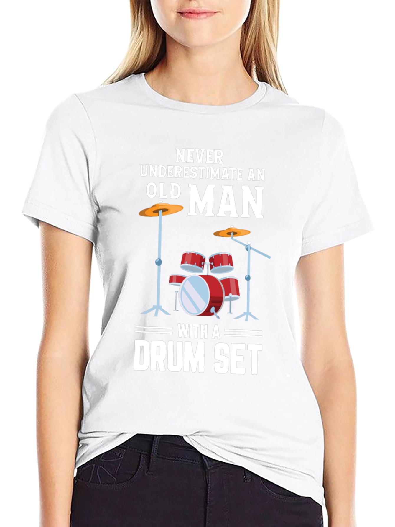 Never Underestimate Old Man Drummer T-Shirt