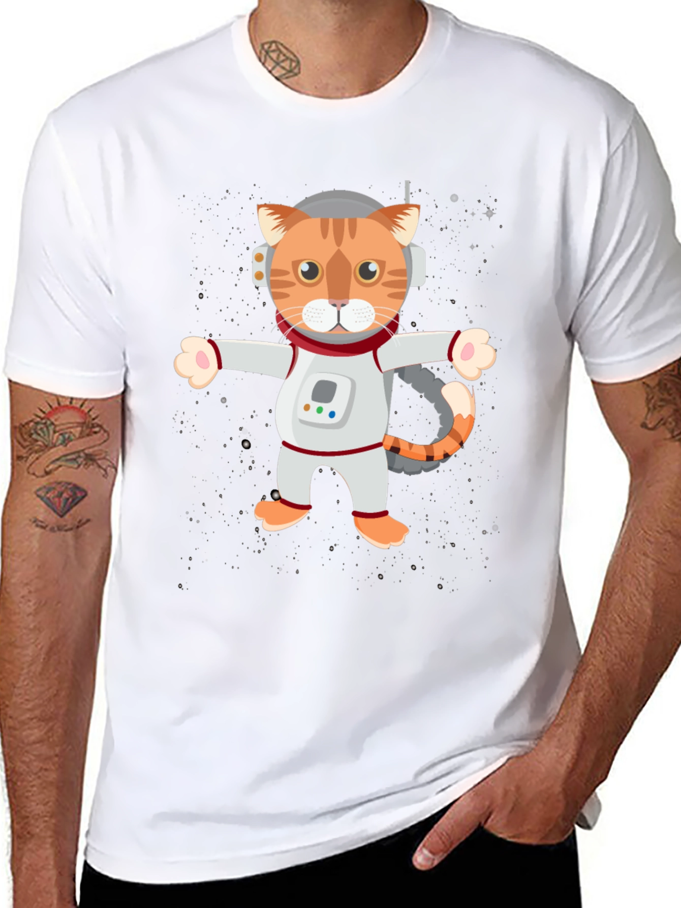 Astronaut Cat Graphic T-Shirt - Unisex