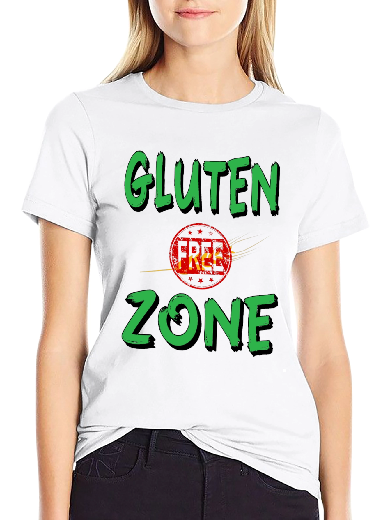 Gluten Zone Black Graphic Tee - Novelty T-Shirt