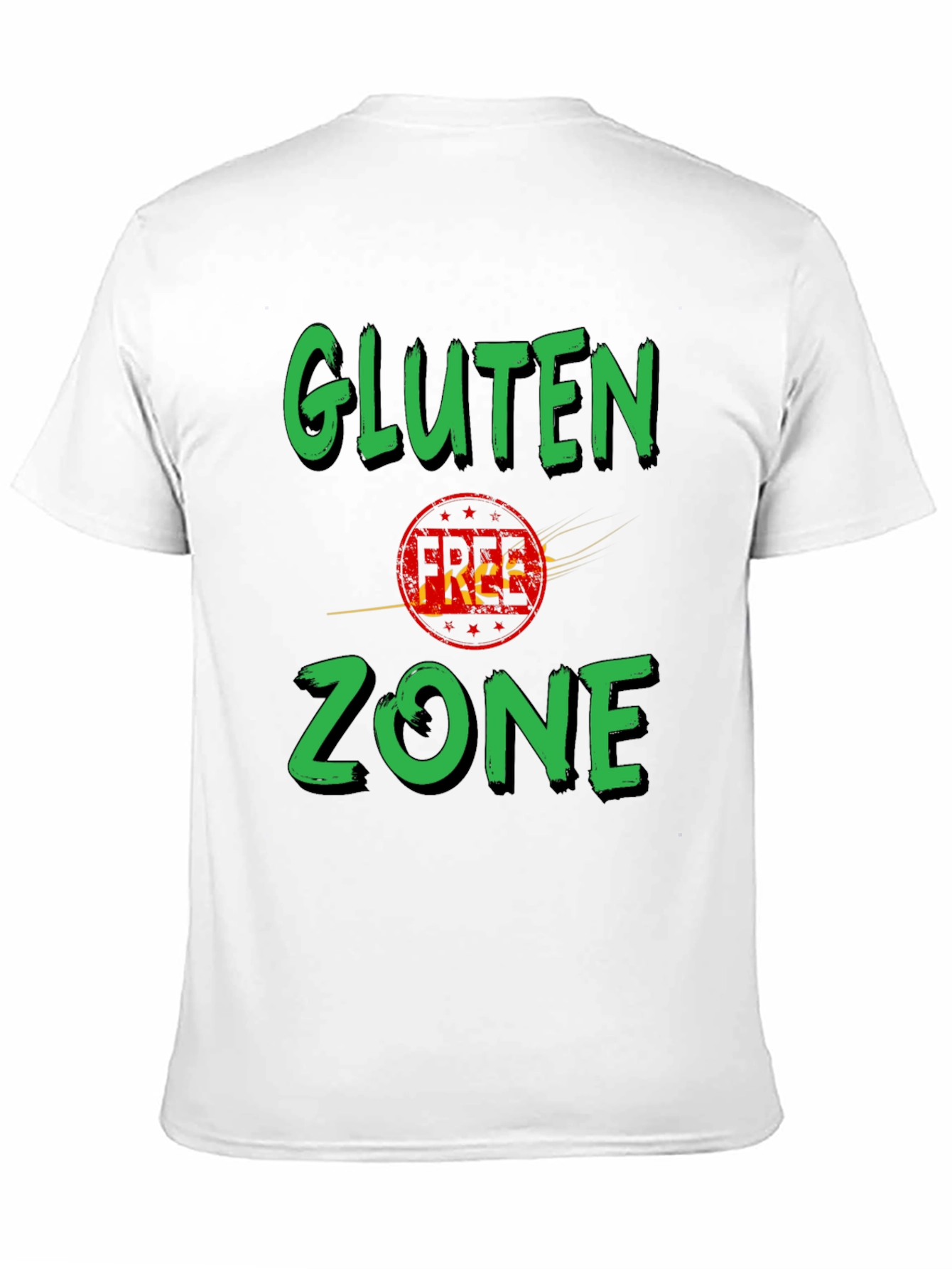Gluten Zone Black Graphic Tee - Novelty T-Shirt