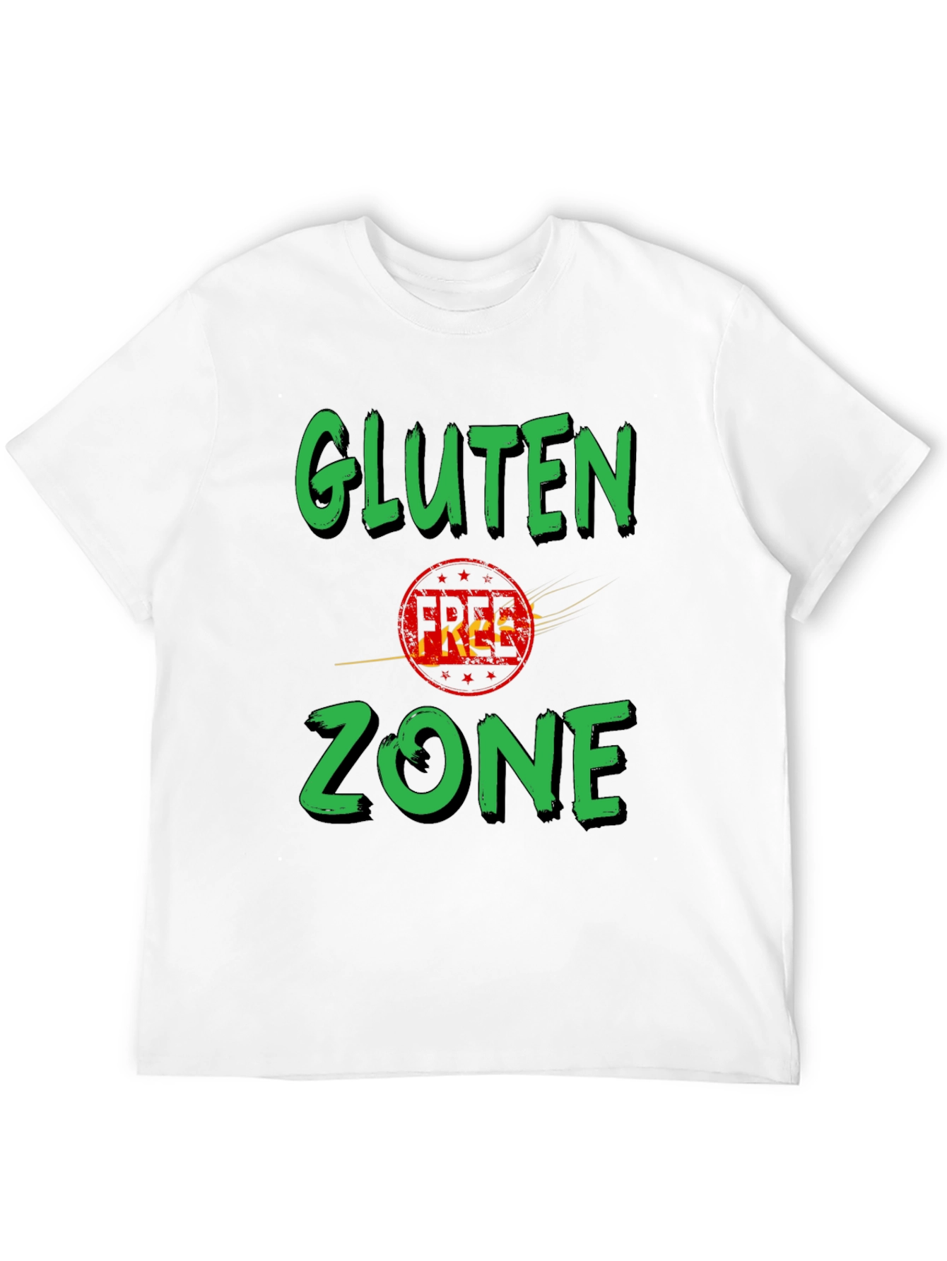 Gluten Zone Black Graphic Tee - Novelty T-Shirt