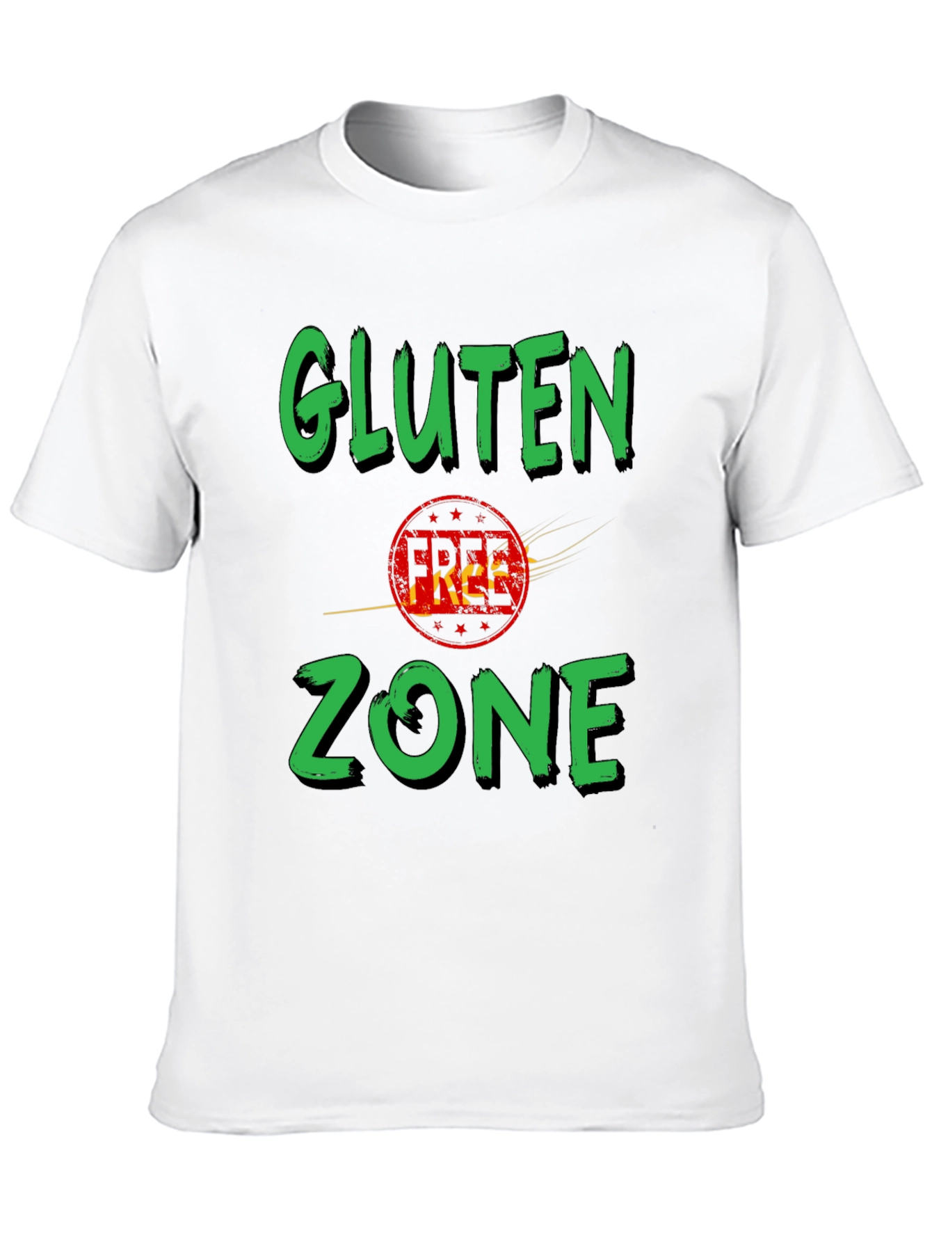 Gluten Zone Black Graphic Tee - Novelty T-Shirt