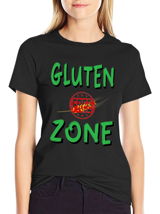 Gluten Zone Black Graphic Tee - Novelty T-Shirt