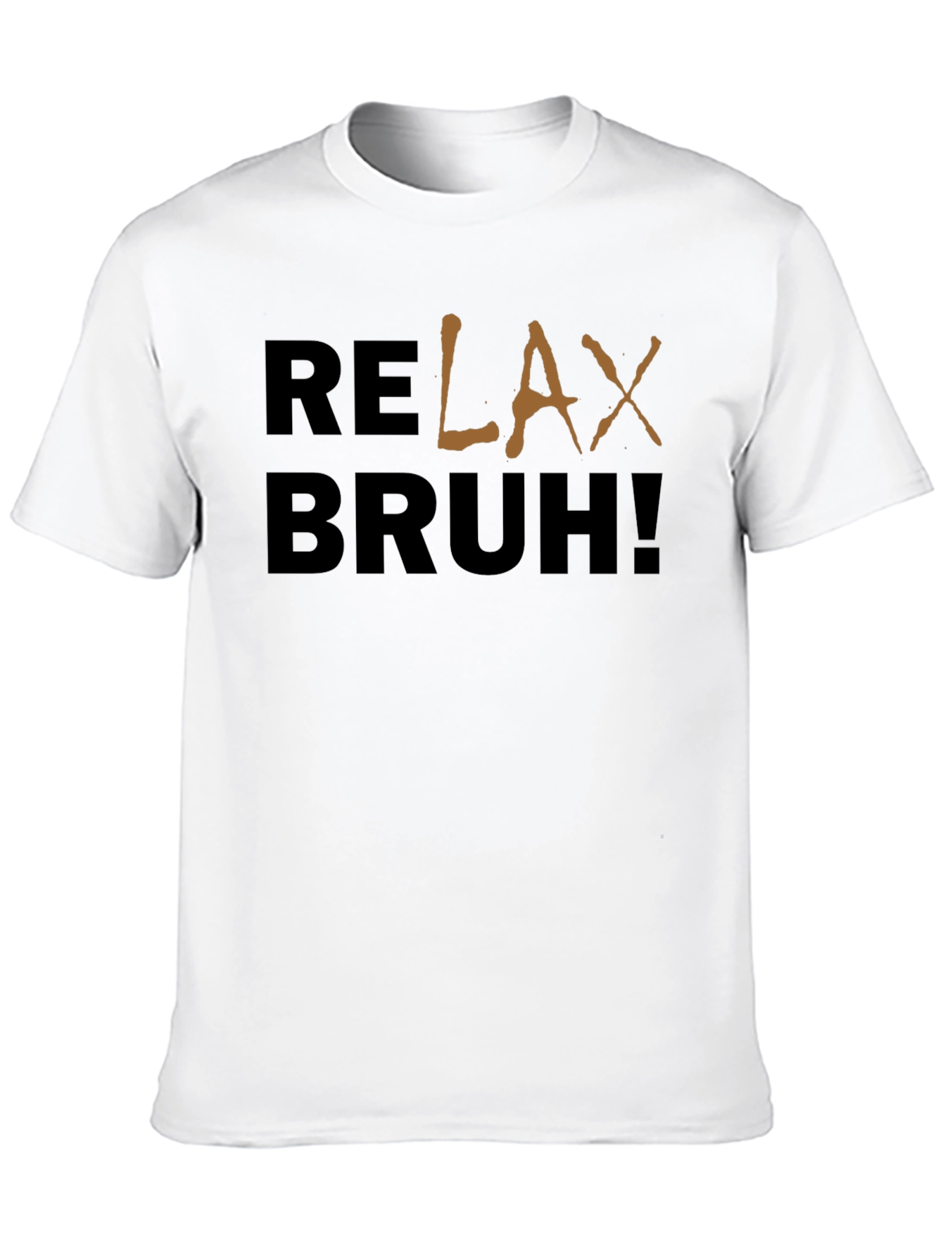 Relax Bruh! Graphic Print Black Cotton T-Shirt
