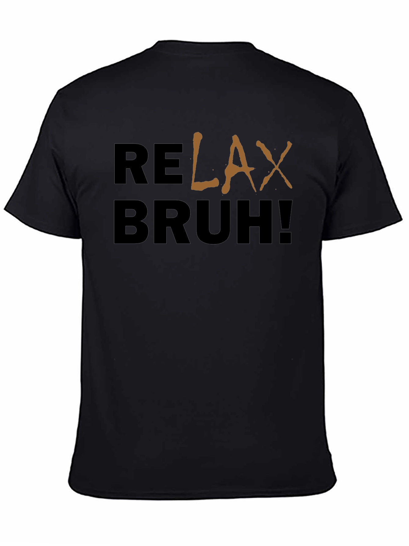 Relax Bruh! Graphic Print Black Cotton T-Shirt