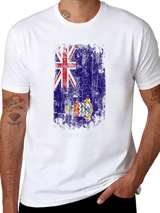 Cayman Islands Flag Graphic Mens T-Shirt