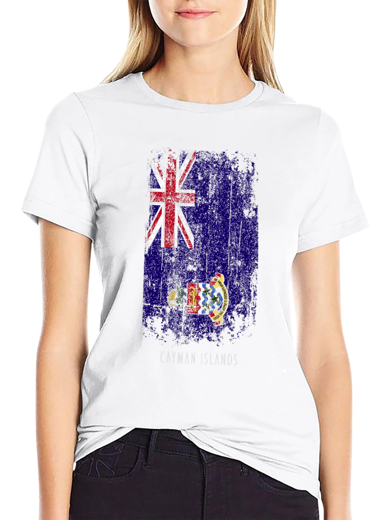 Cayman Islands Flag Graphic Mens T-Shirt