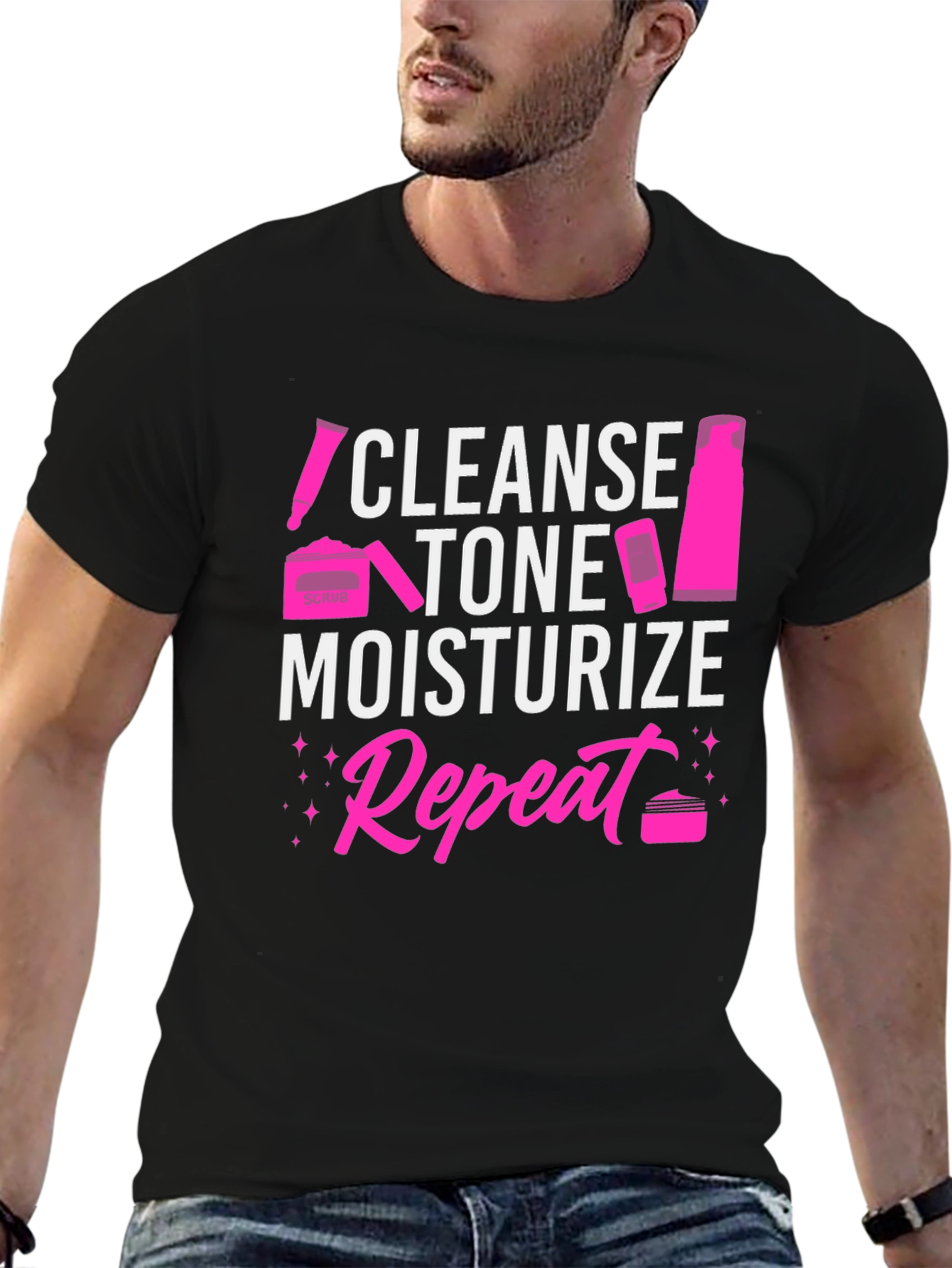 Cleanse Tone Moisturize Repeat Graphic Tee