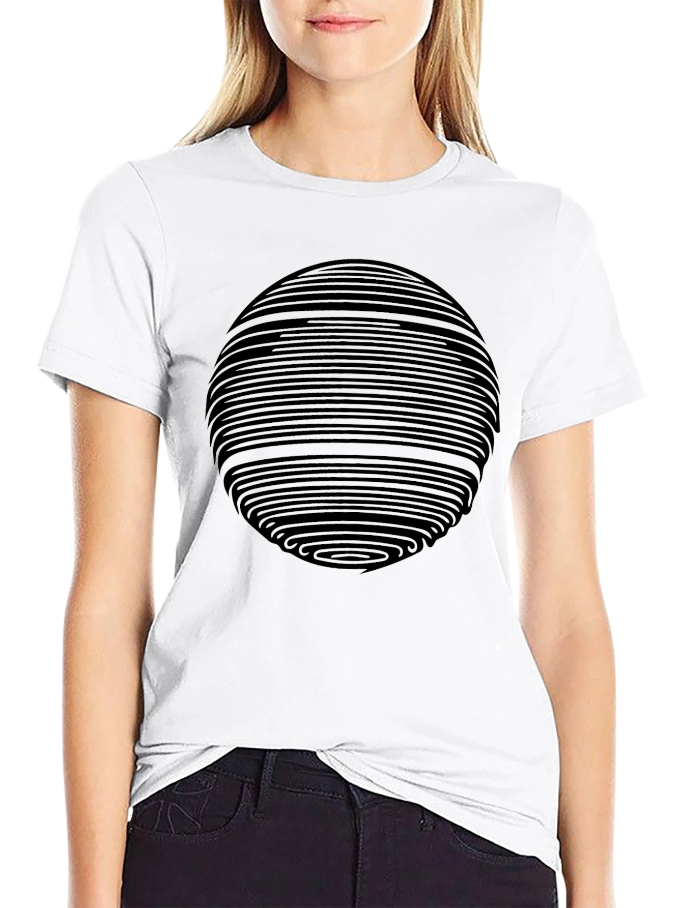 Abstract Geometric Sphere Graphic Print T-Shirt