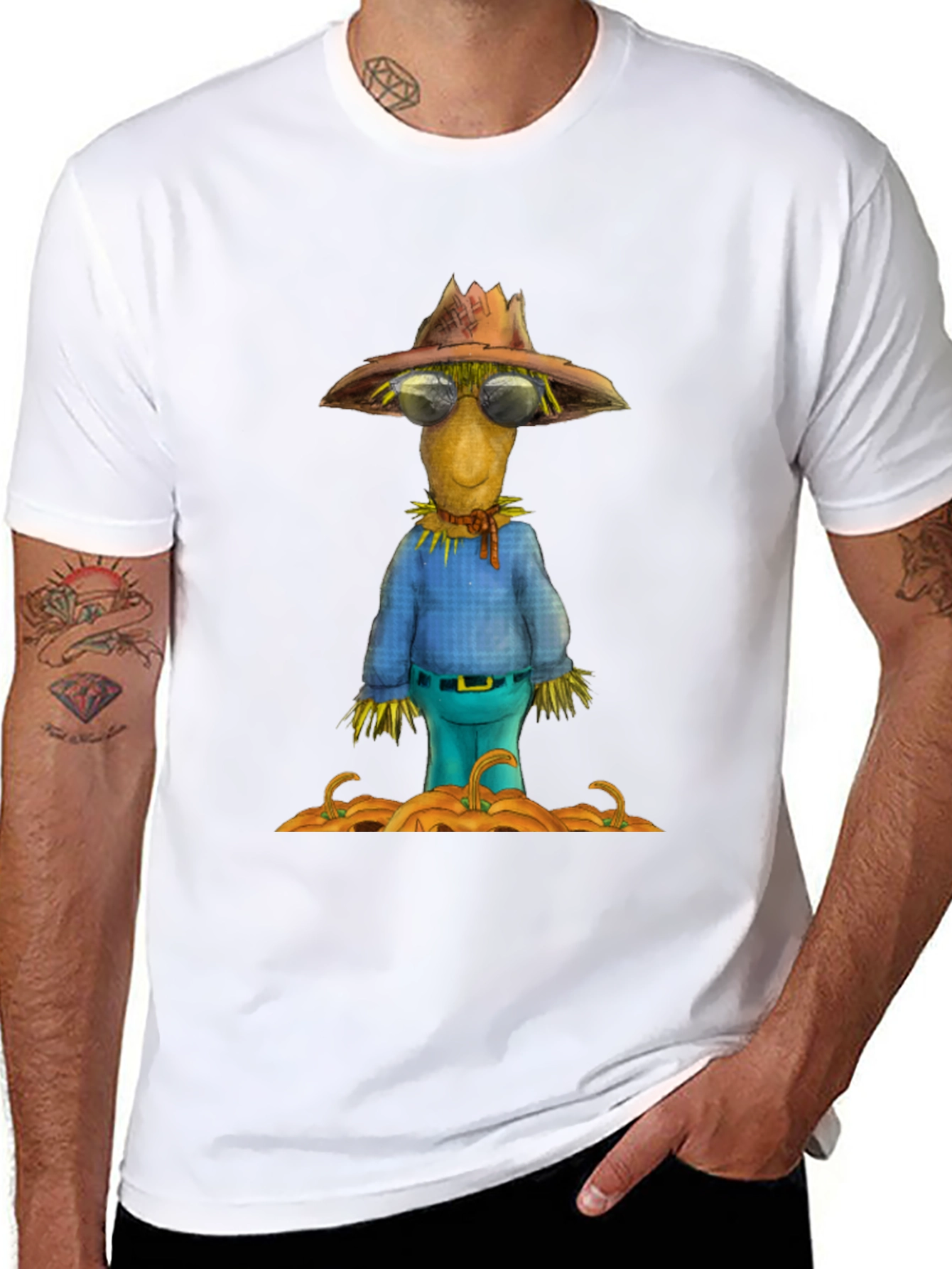 Scarecrow T-Shirt - Fall Harvest Design