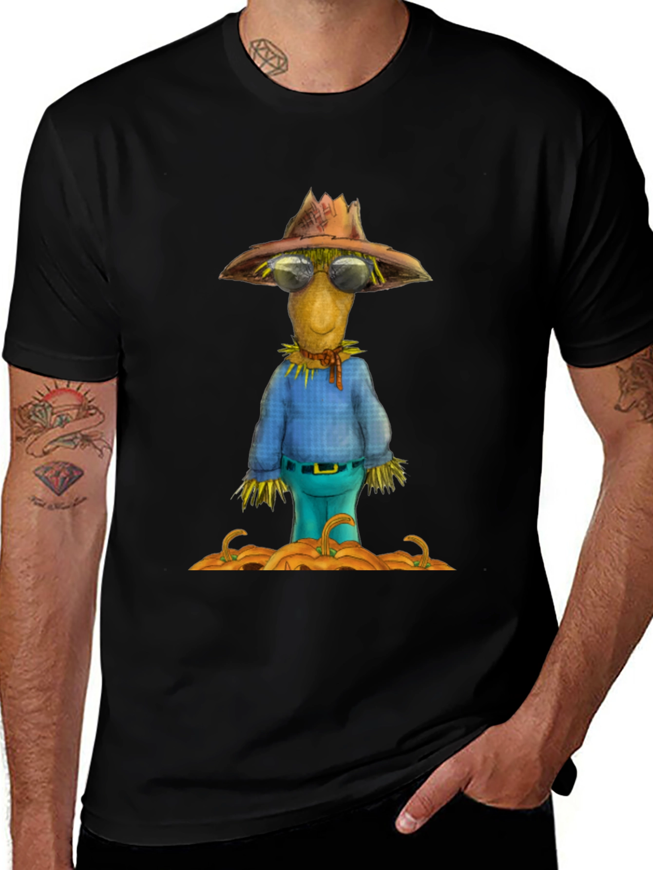 Scarecrow T-Shirt - Fall Harvest Design