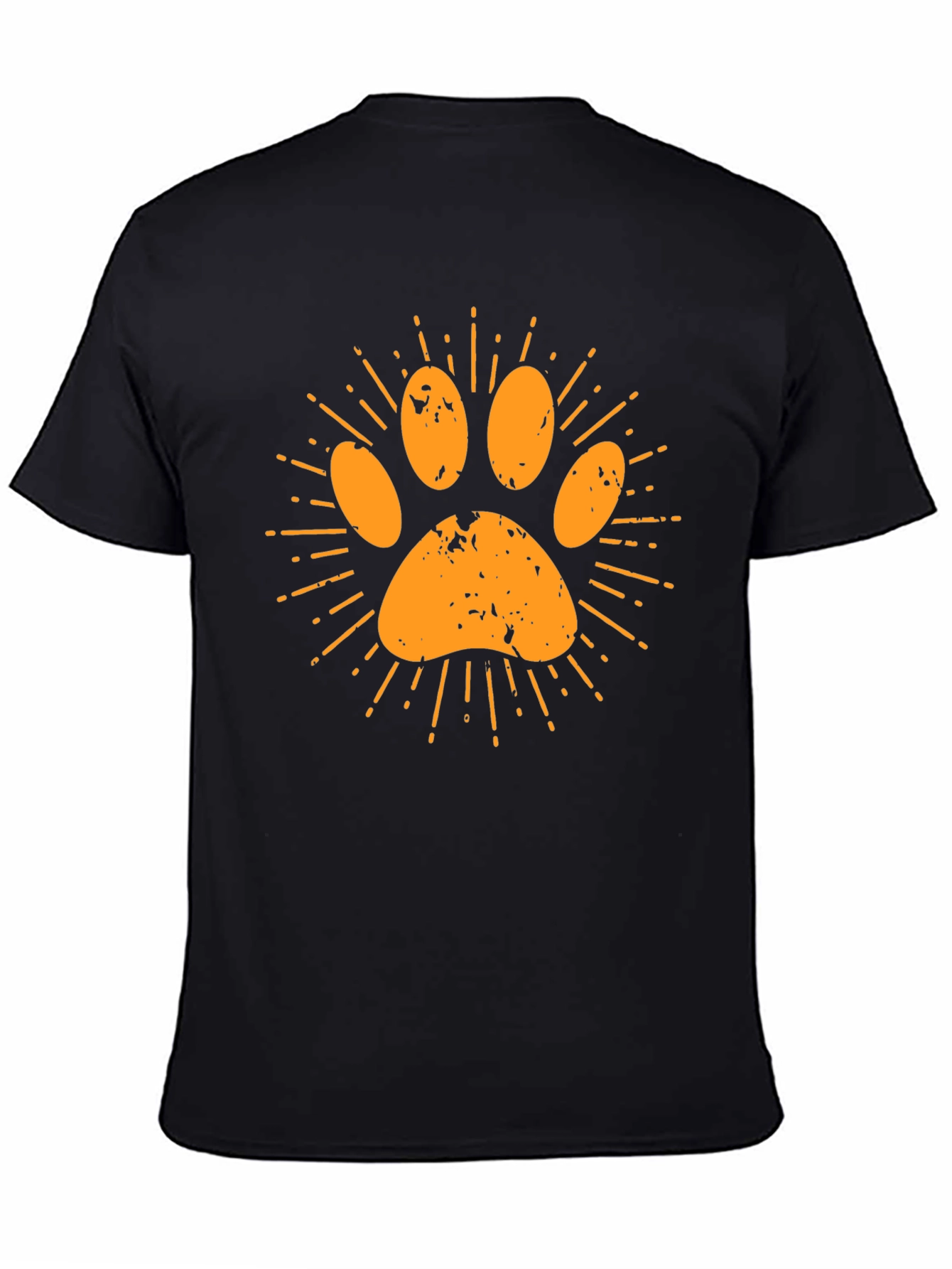 Paw Print Graphic Tee - Casual Black T-Shirt