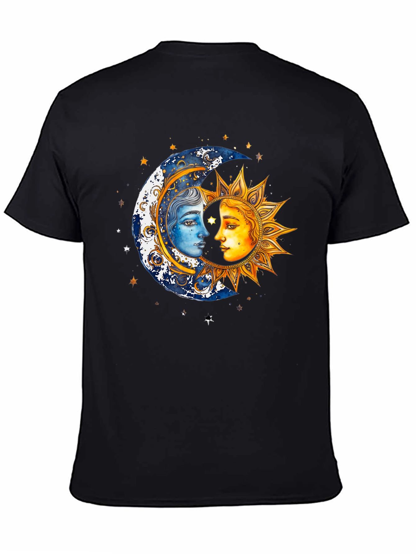 Celestial Sun and Moon Graphic T-Shirt