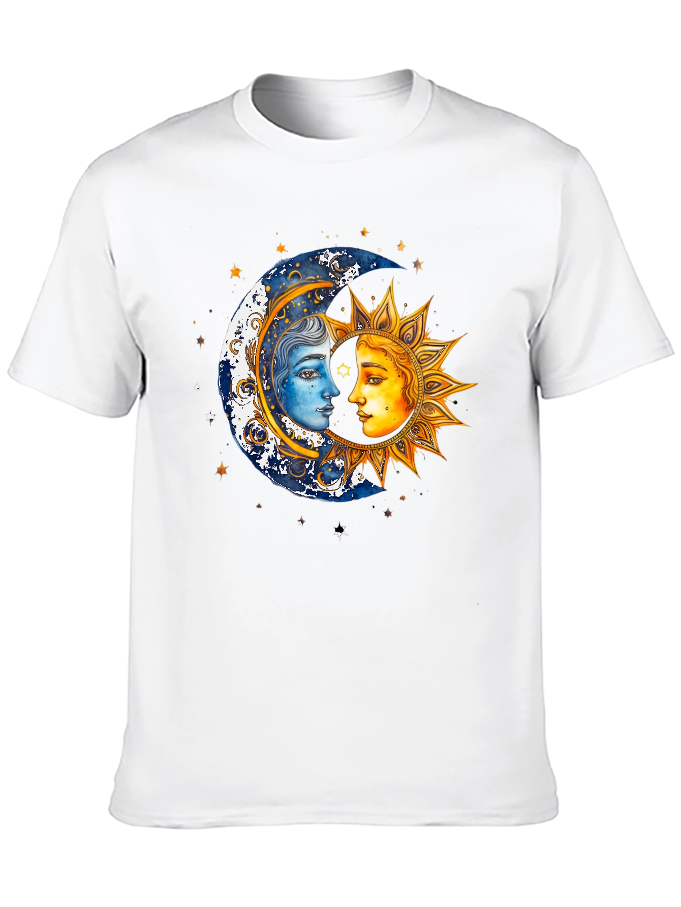Celestial Sun and Moon Graphic T-Shirt
