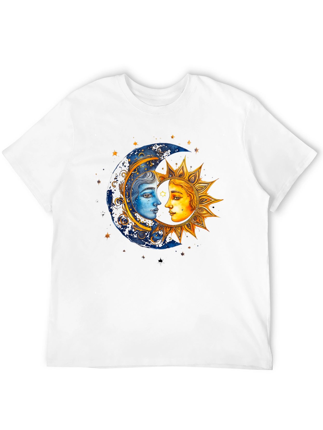 Celestial Sun and Moon Graphic T-Shirt