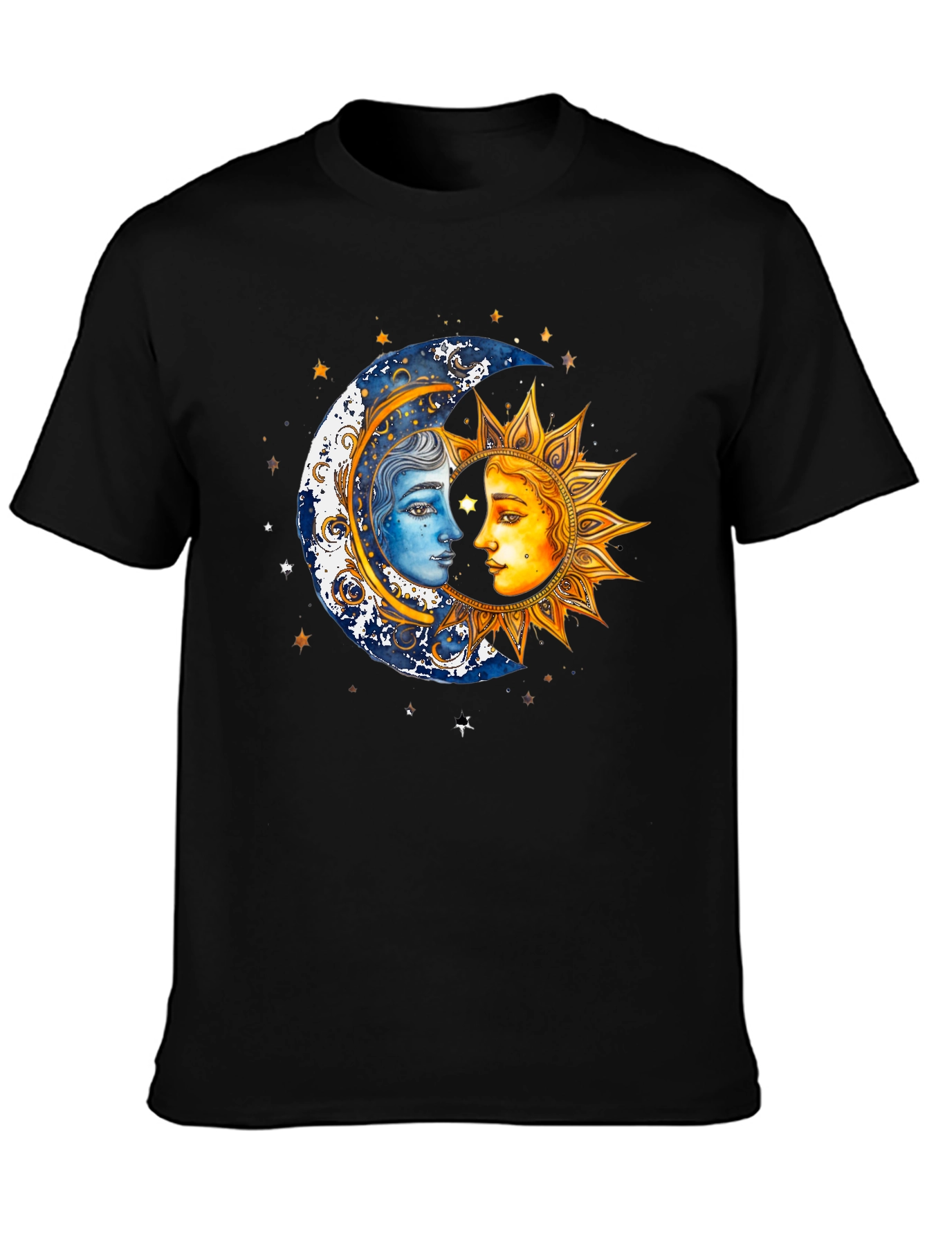 Celestial Sun and Moon Graphic T-Shirt