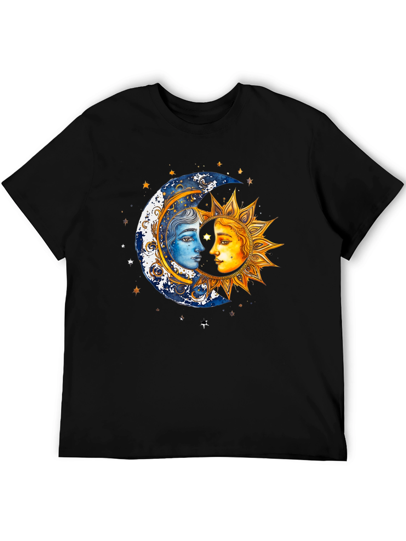 Celestial Sun and Moon Graphic T-Shirt