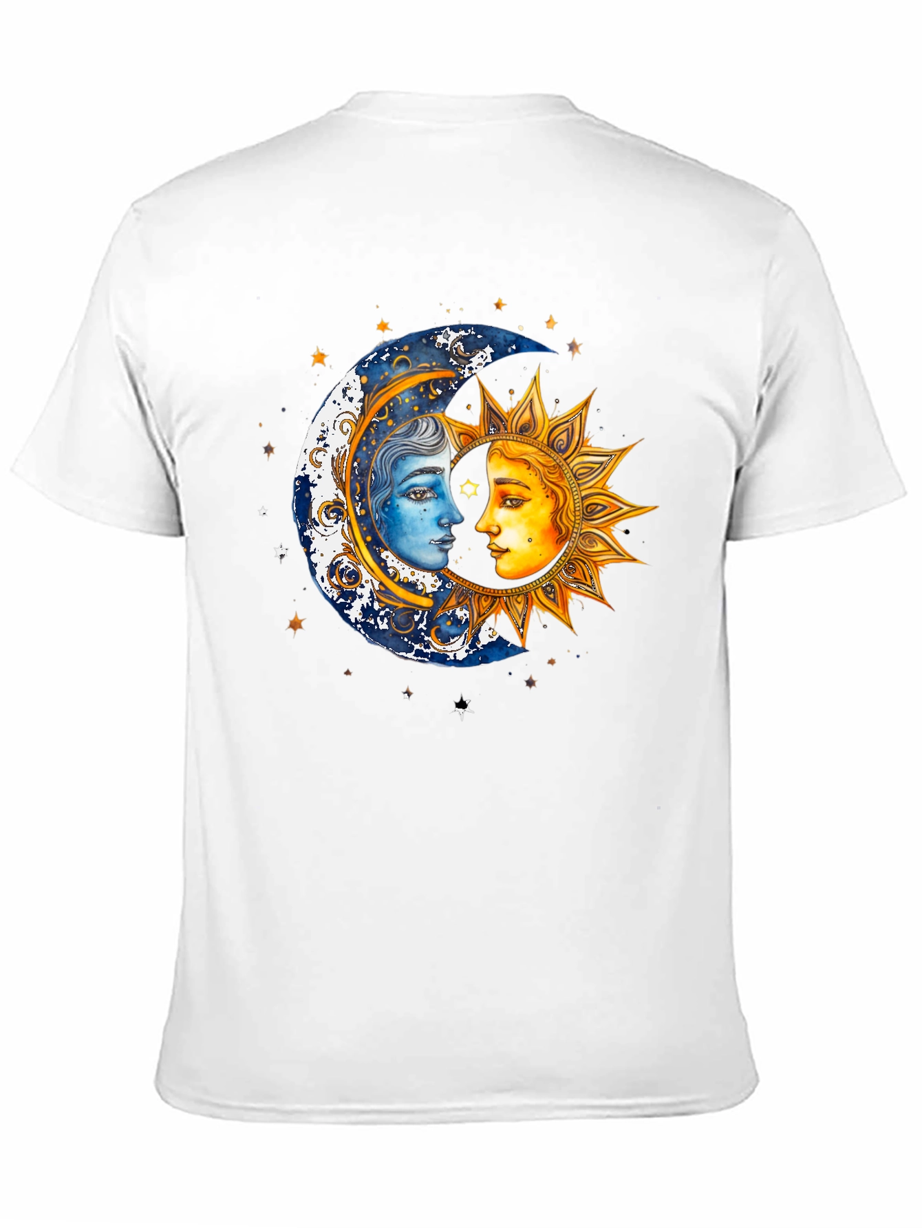 Celestial Sun and Moon Graphic T-Shirt