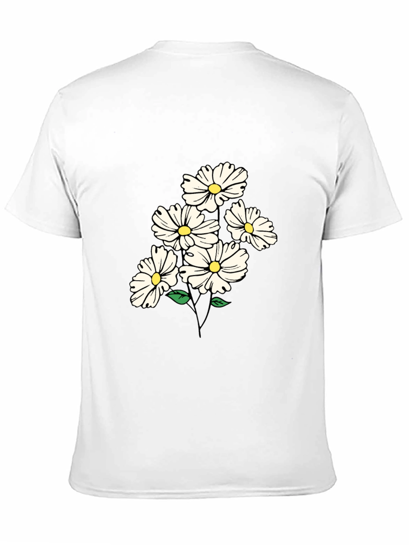Black Daisy Flower Graphic Tee