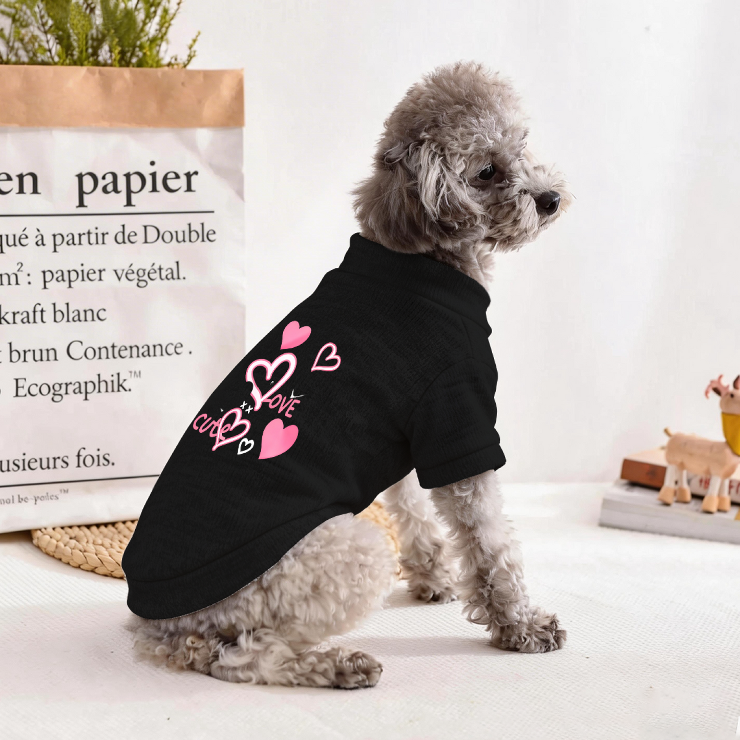 Trendy LOVE Letter X Pattern Pet Cardigan Sweater