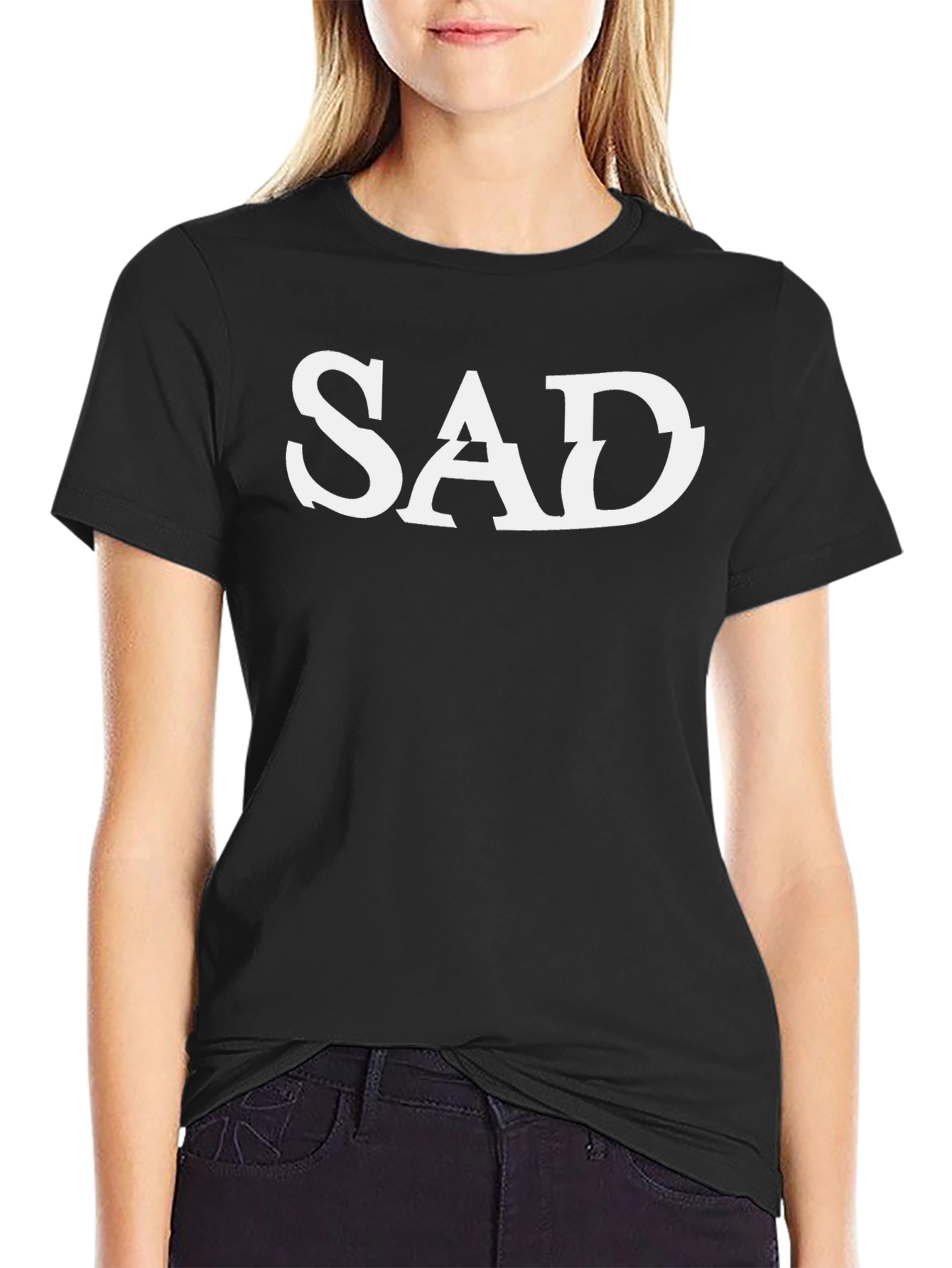 SAD Graphic T-Shirt - Unisex Black Cotton Tee