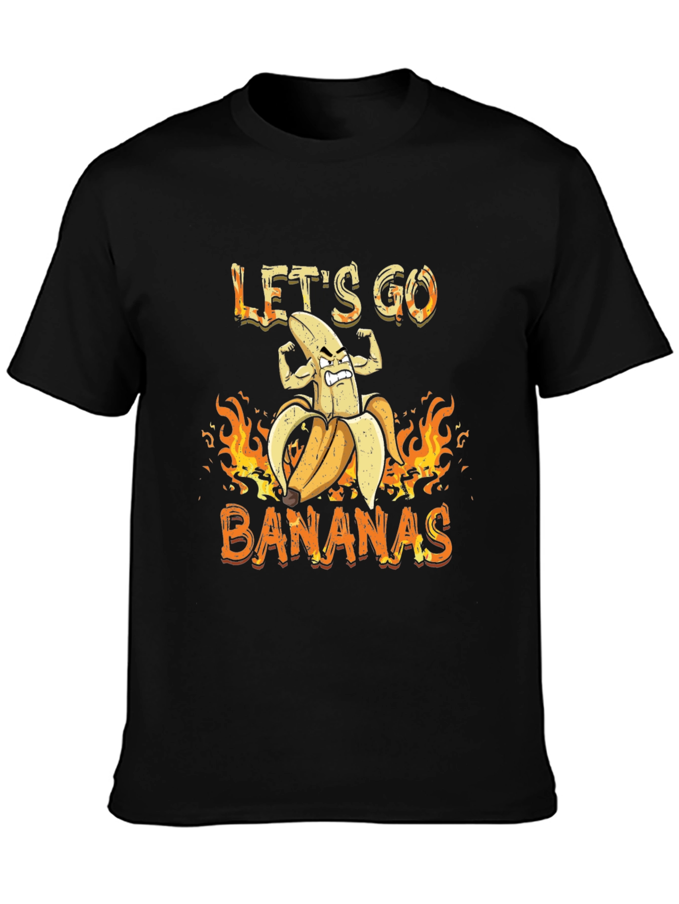 Lets Go Bananas Graphic Tee - Black Cotton T-Shirt
