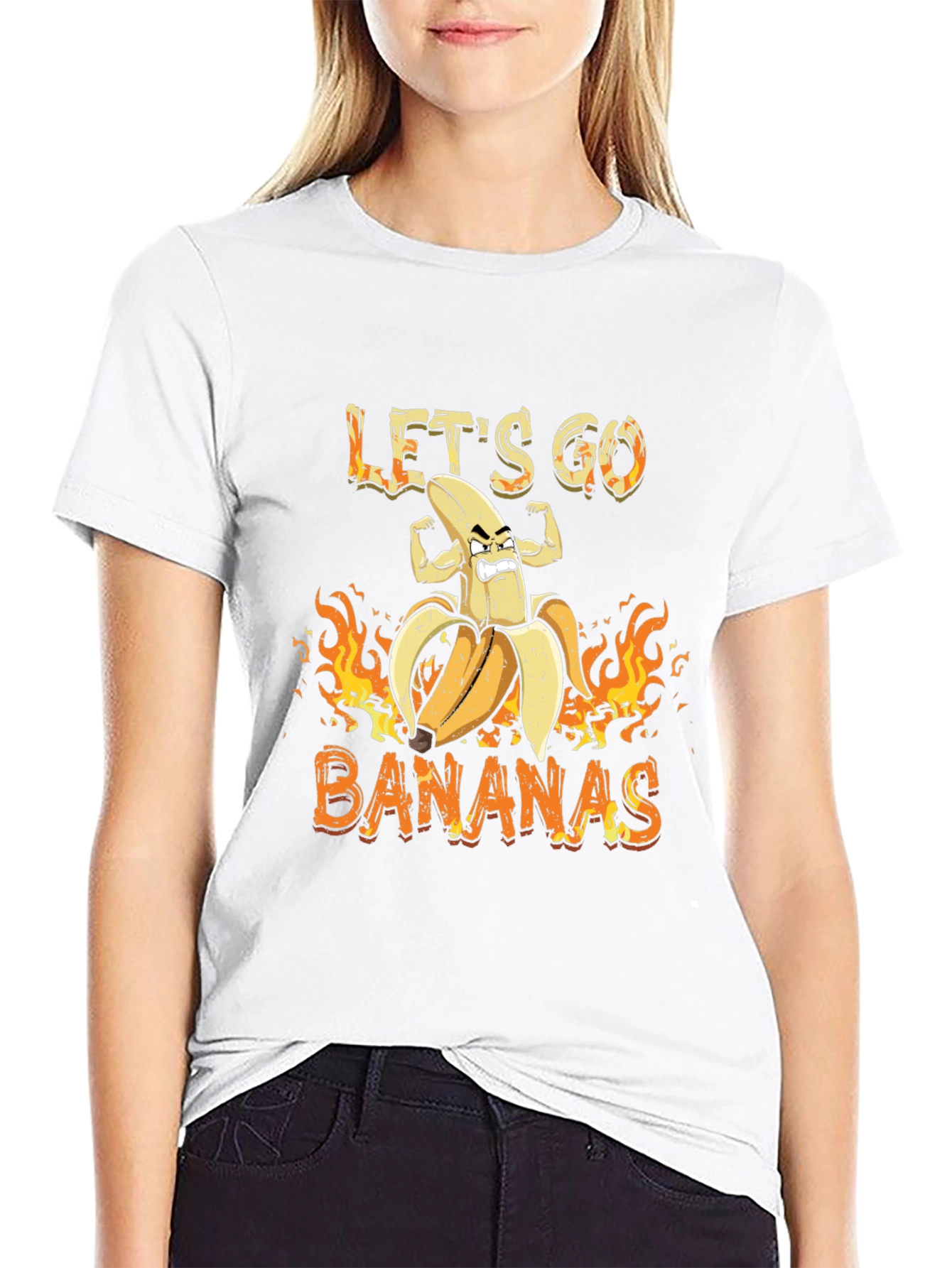 Lets Go Bananas Graphic Tee - Black Cotton T-Shirt