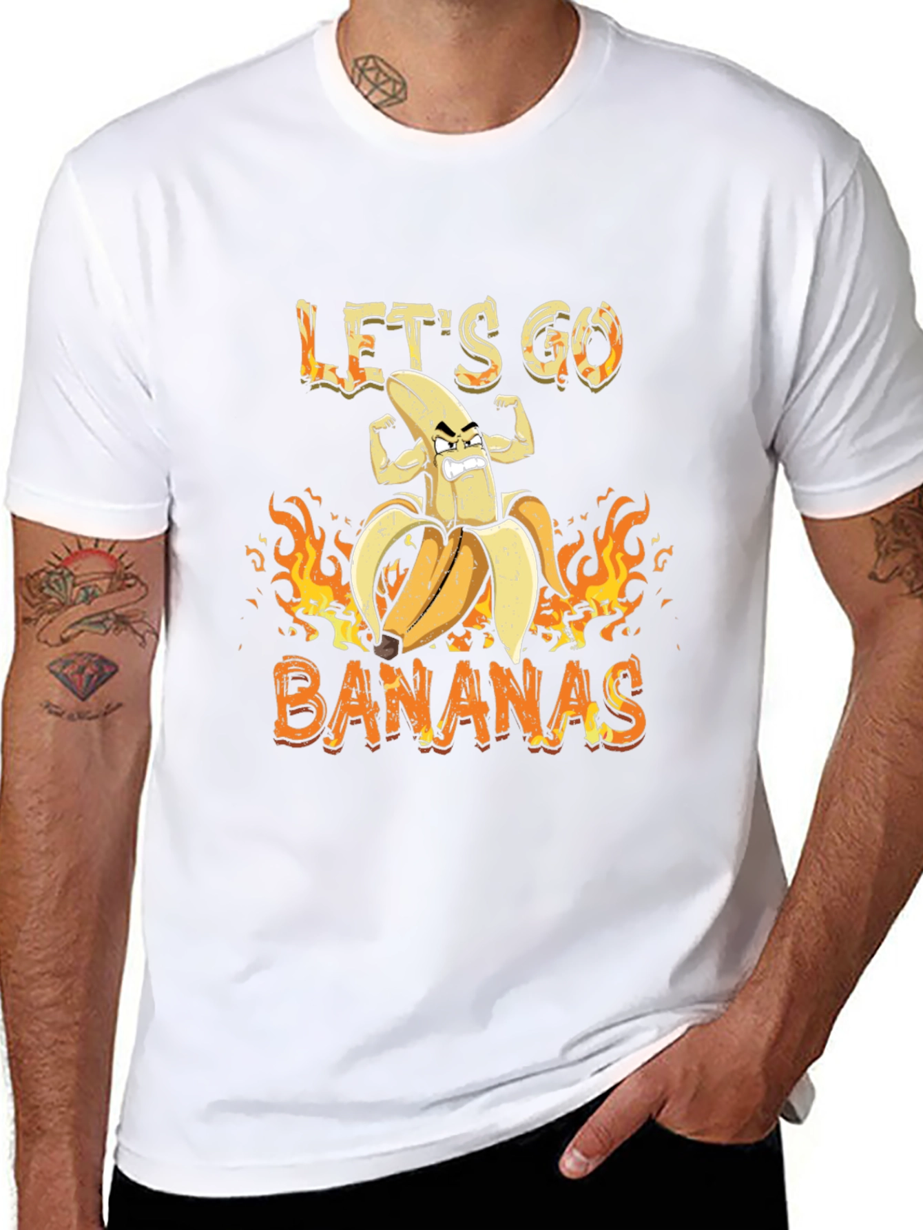 Lets Go Bananas Graphic Tee - Black Cotton T-Shirt