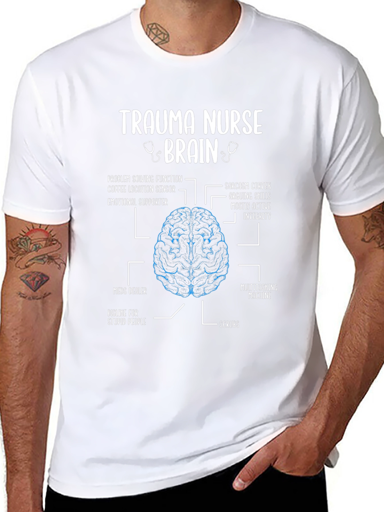 Trauma Nurse Brain Anatomy T-Shirt